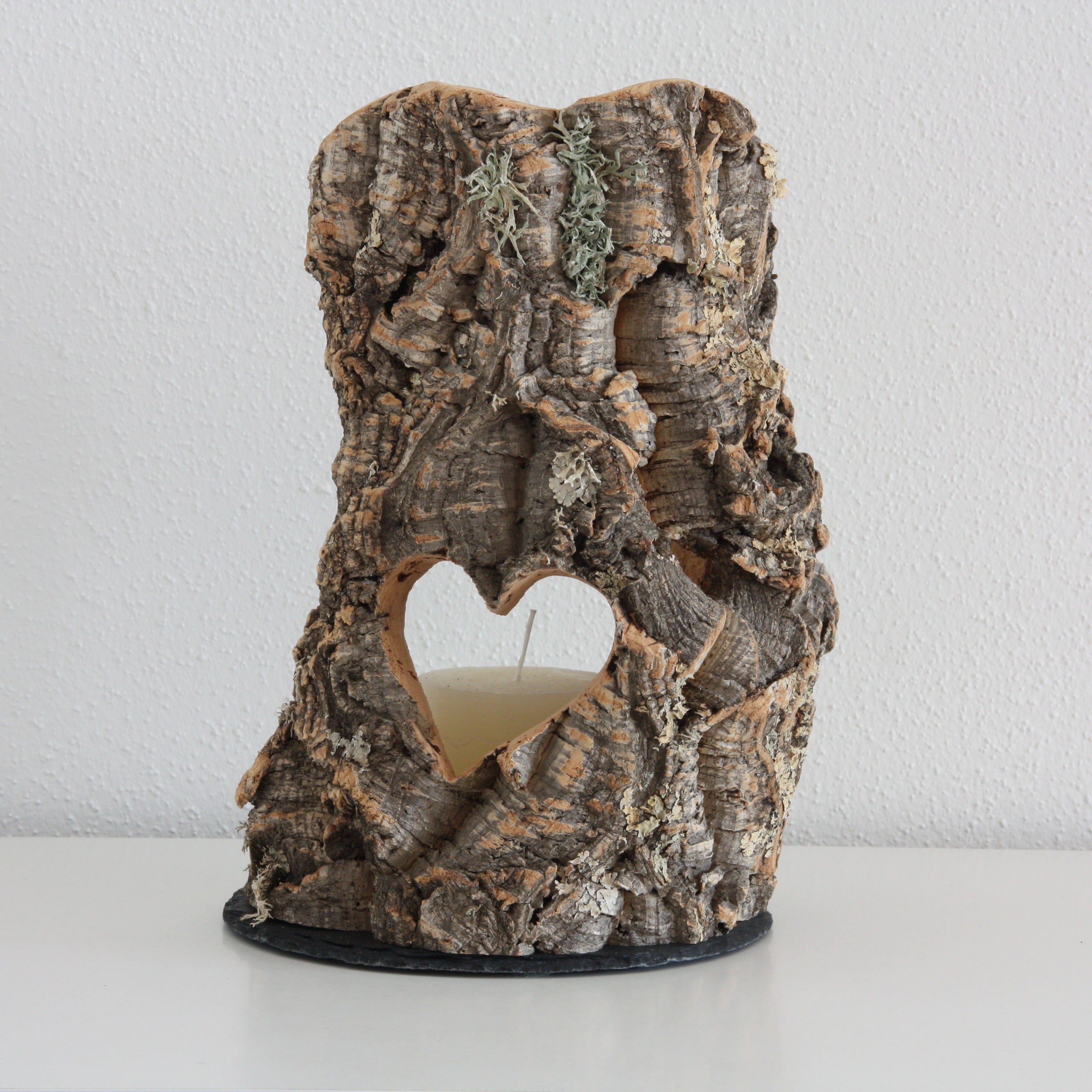 VERKORKst premium lantern with heart cutout made of cork * tea light holder candle holder * rustic decoration * presentation candles