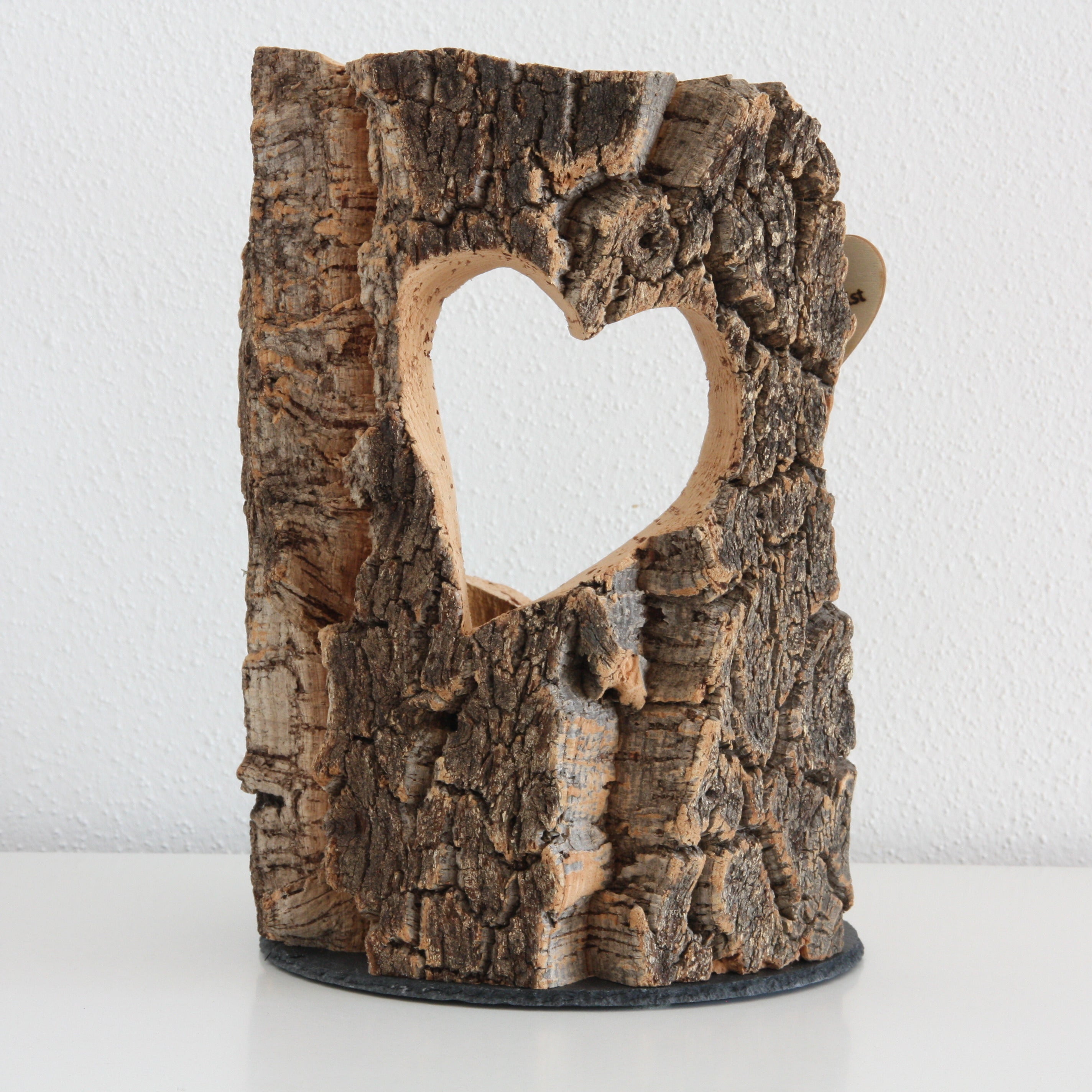 VERKORKst premium lantern with heart cutout made of cork * tea light holder candle holder * rustic decoration * presentation candles