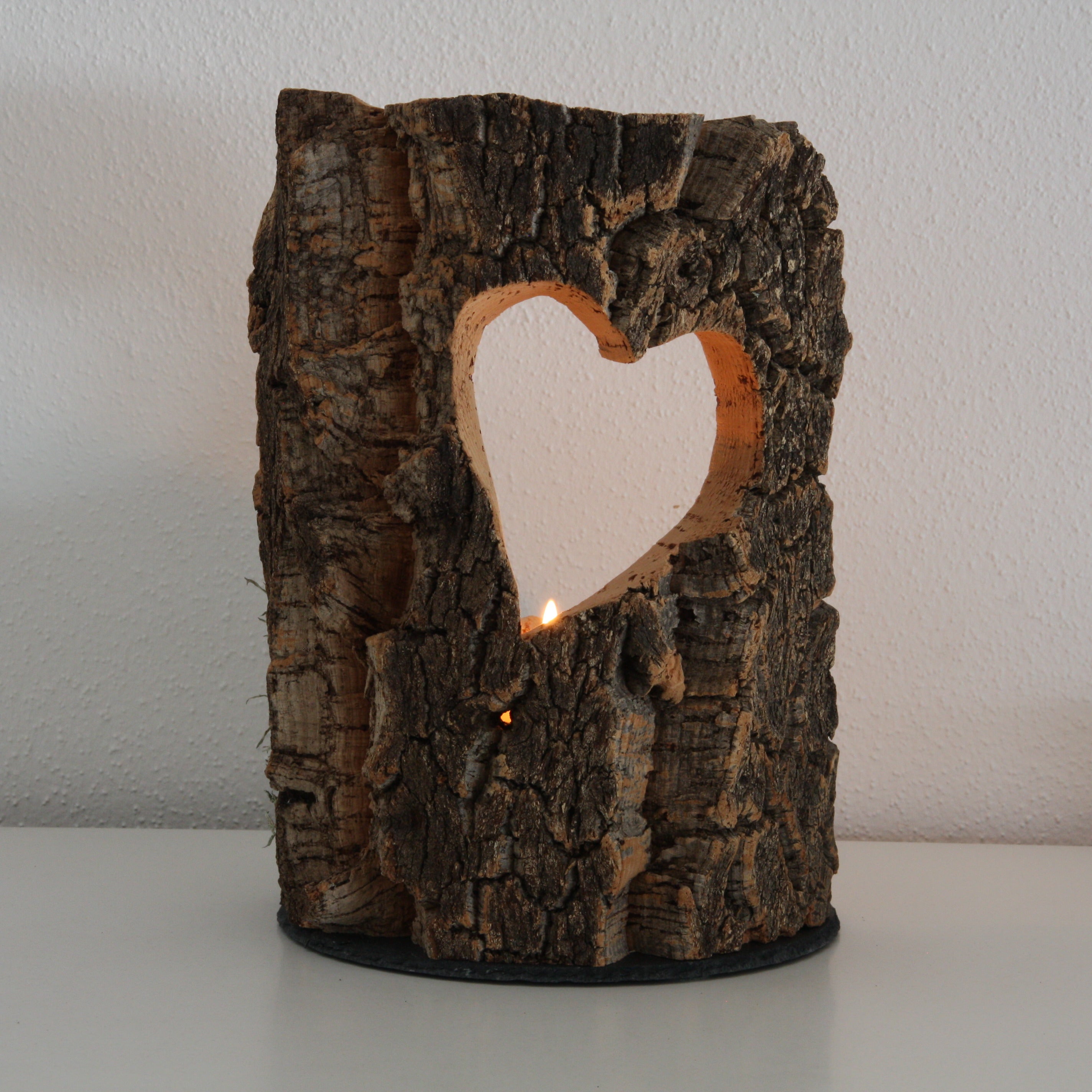 VERKORKst premium lantern with heart cutout made of cork * tea light holder candle holder * rustic decoration * presentation candles