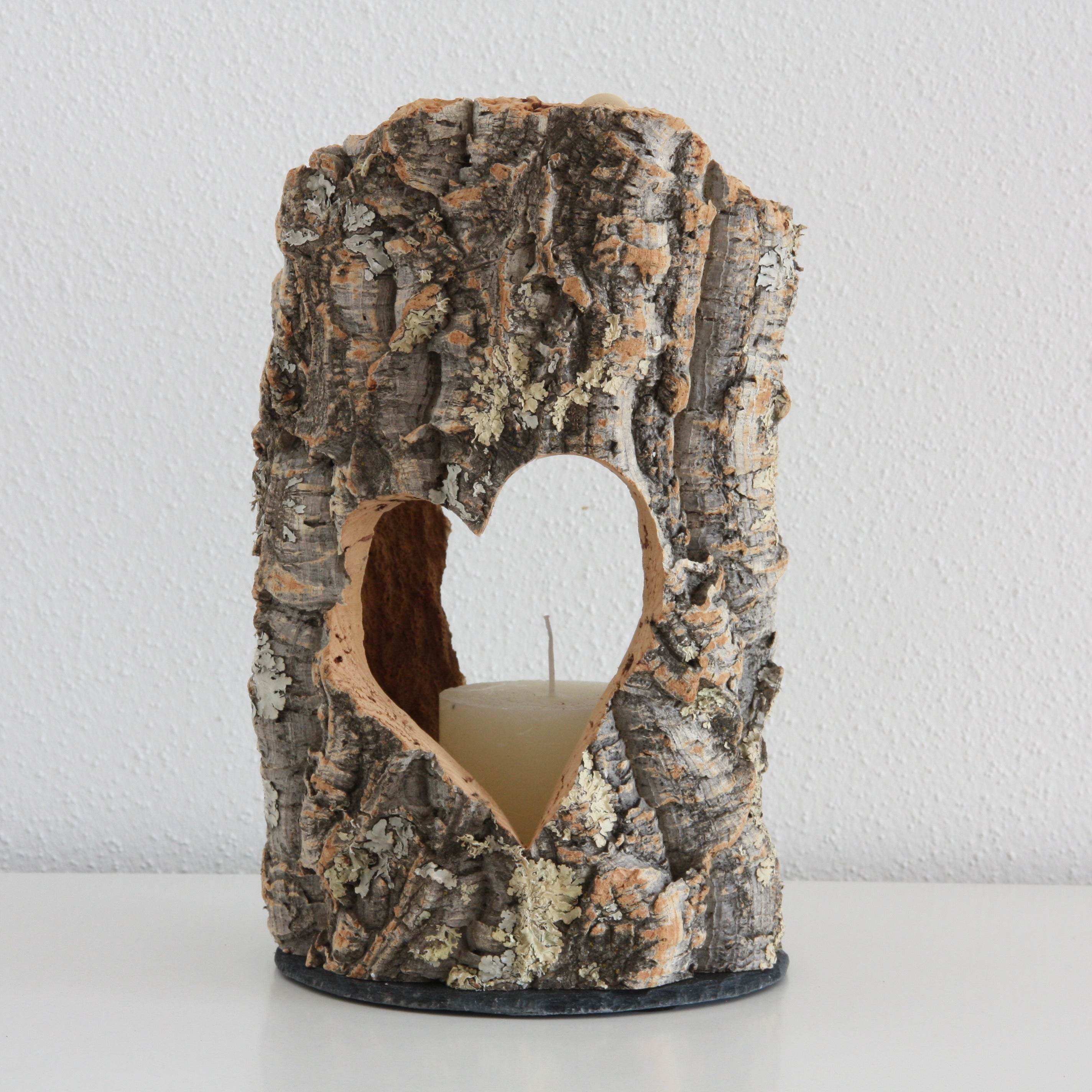 VERKORKst premium lantern with heart cutout made of cork * tea light holder candle holder * rustic decoration * presentation candles