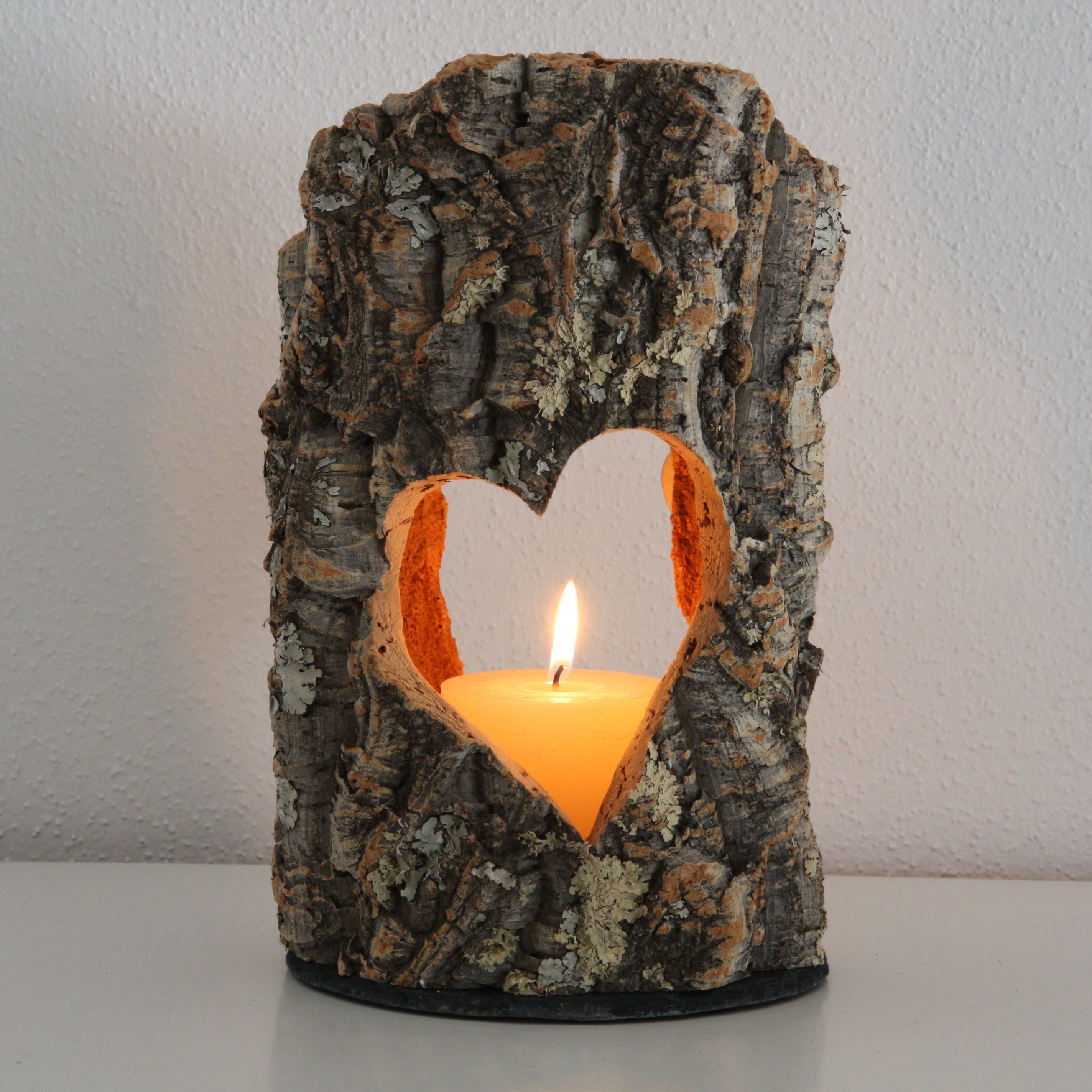 VERKORKst premium lantern with heart cutout made of cork * tea light holder candle holder * rustic decoration * presentation candles