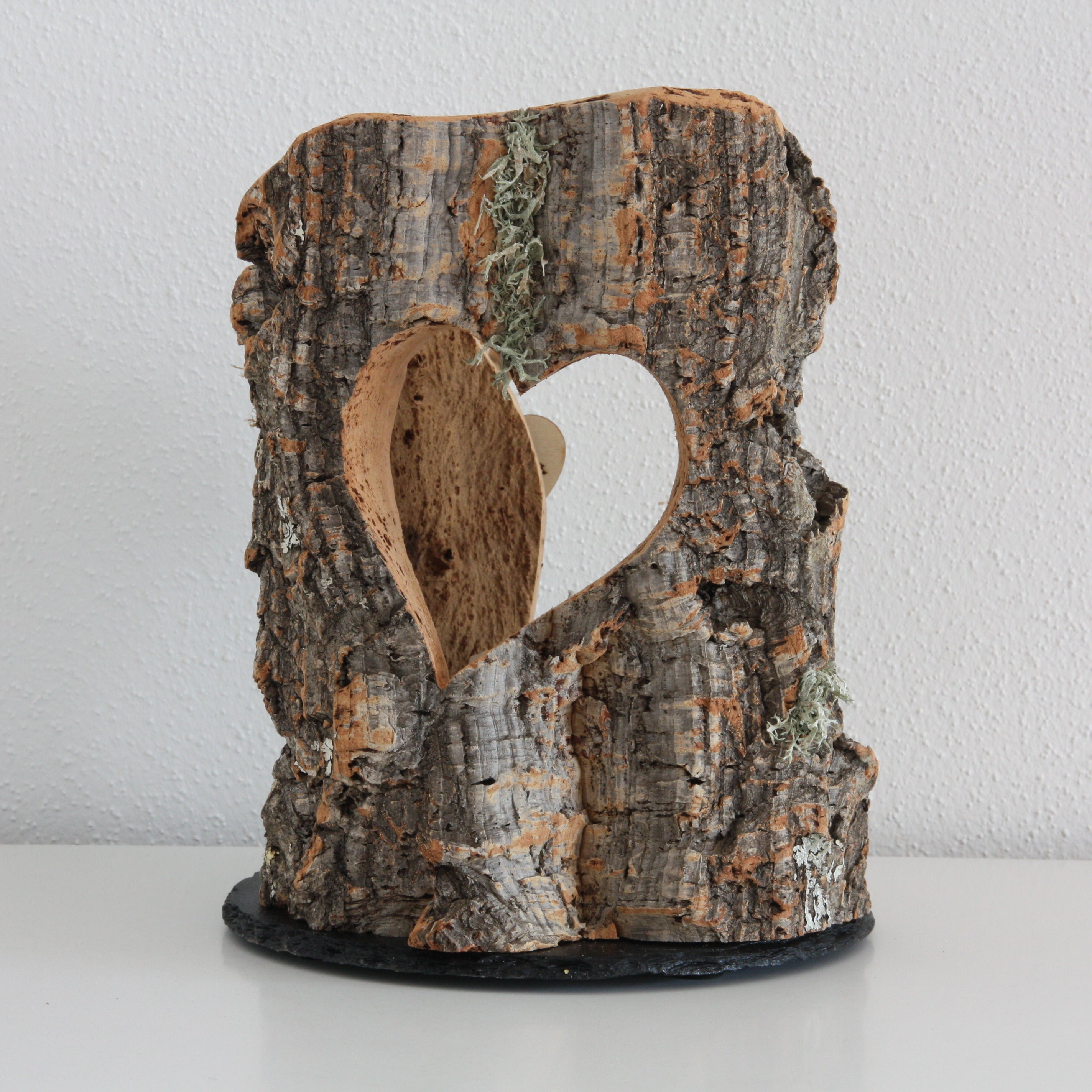 VERKORKst premium lantern with heart cutout made of cork * tea light holder candle holder * rustic decoration * presentation candles