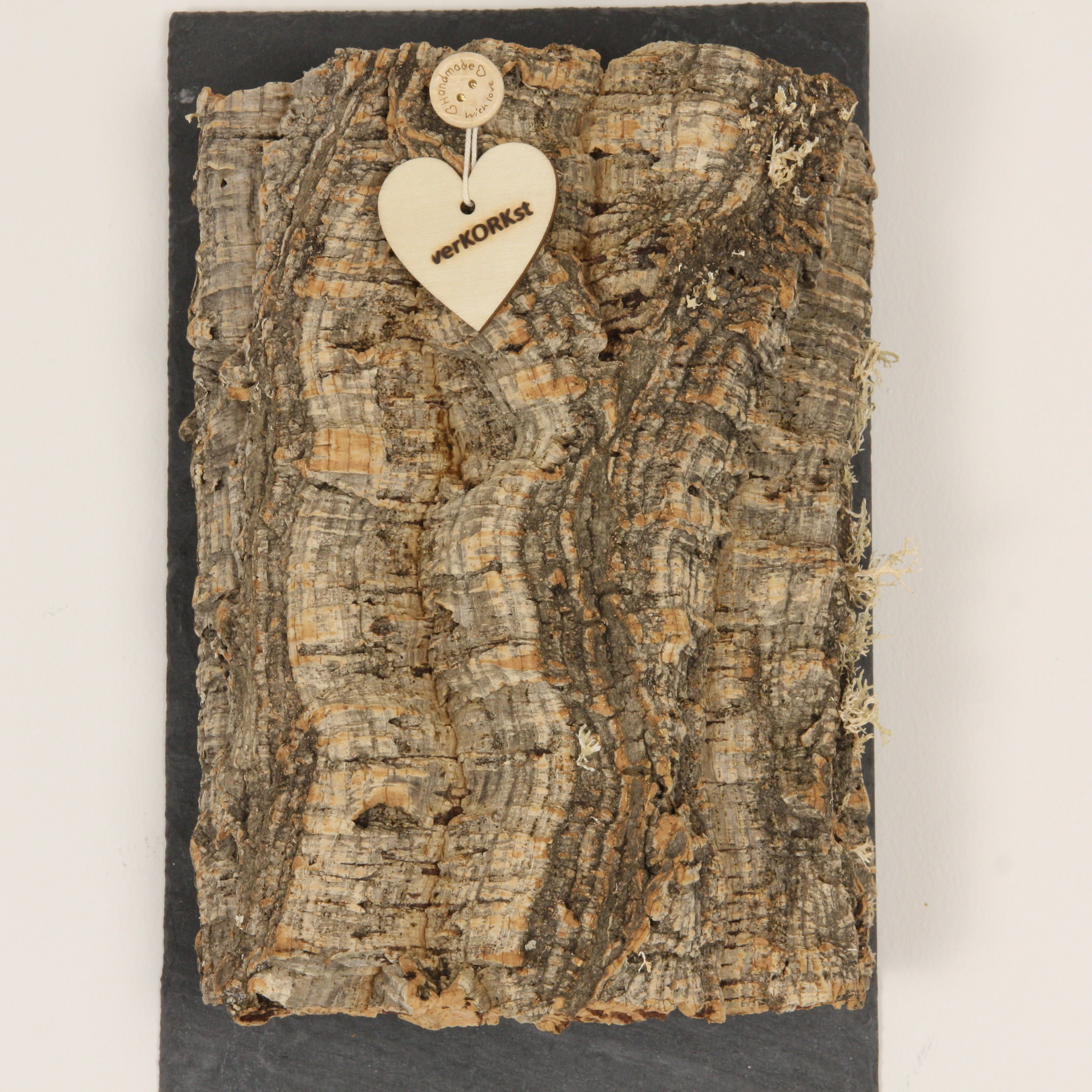 verKORKst Premium Wandlampe aus Korkrinde und Schiefer für Innen- & Außenbereich * IP54 * Exklusive Vintage * Wohnzimmer Terrasse * handmade