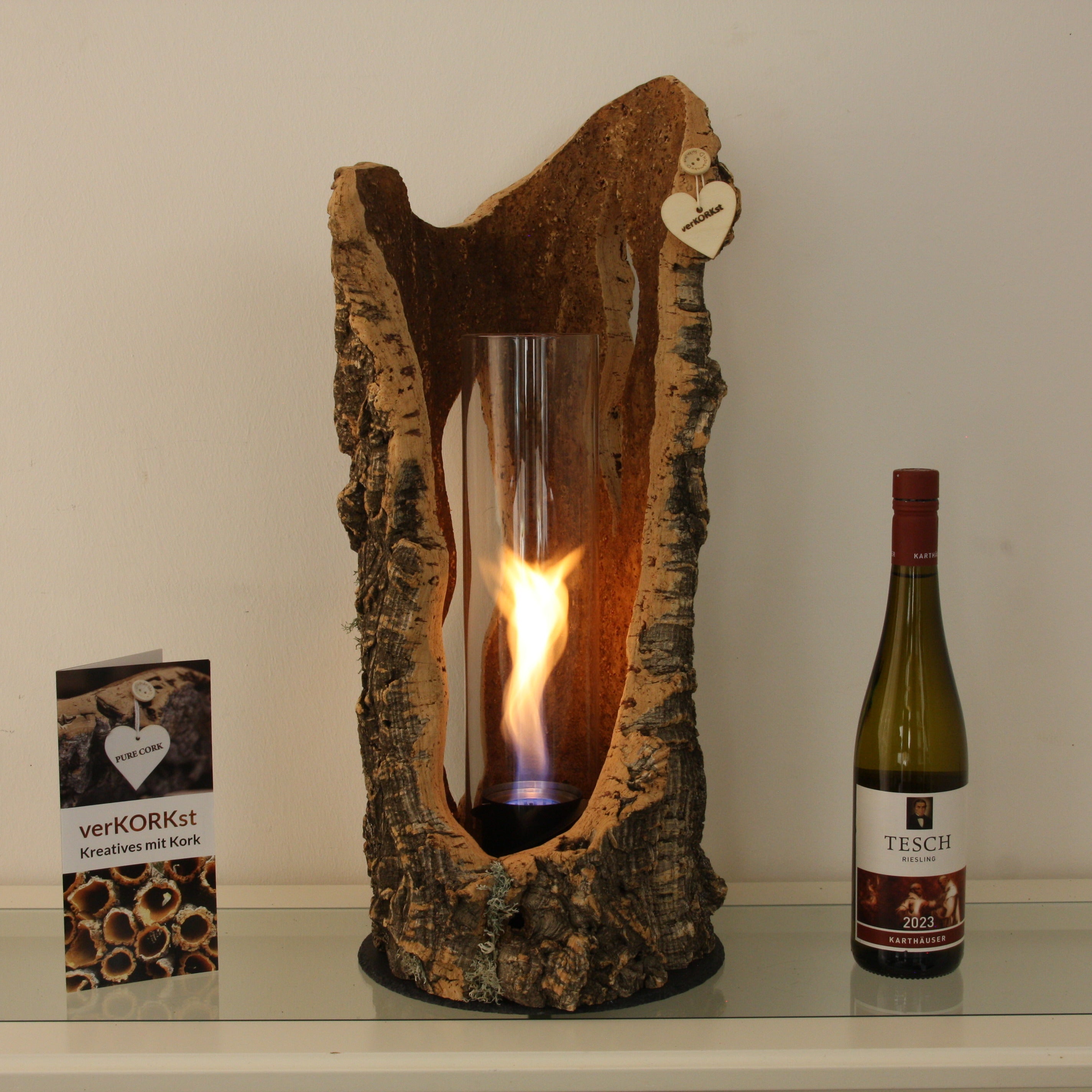 verKORKst Premium Table Fire in Cork Bark * various models and sizes * Indoor and Outdoor * no minimum distance * Table Fire SPIN900/SPIN1200 höfats Kempten