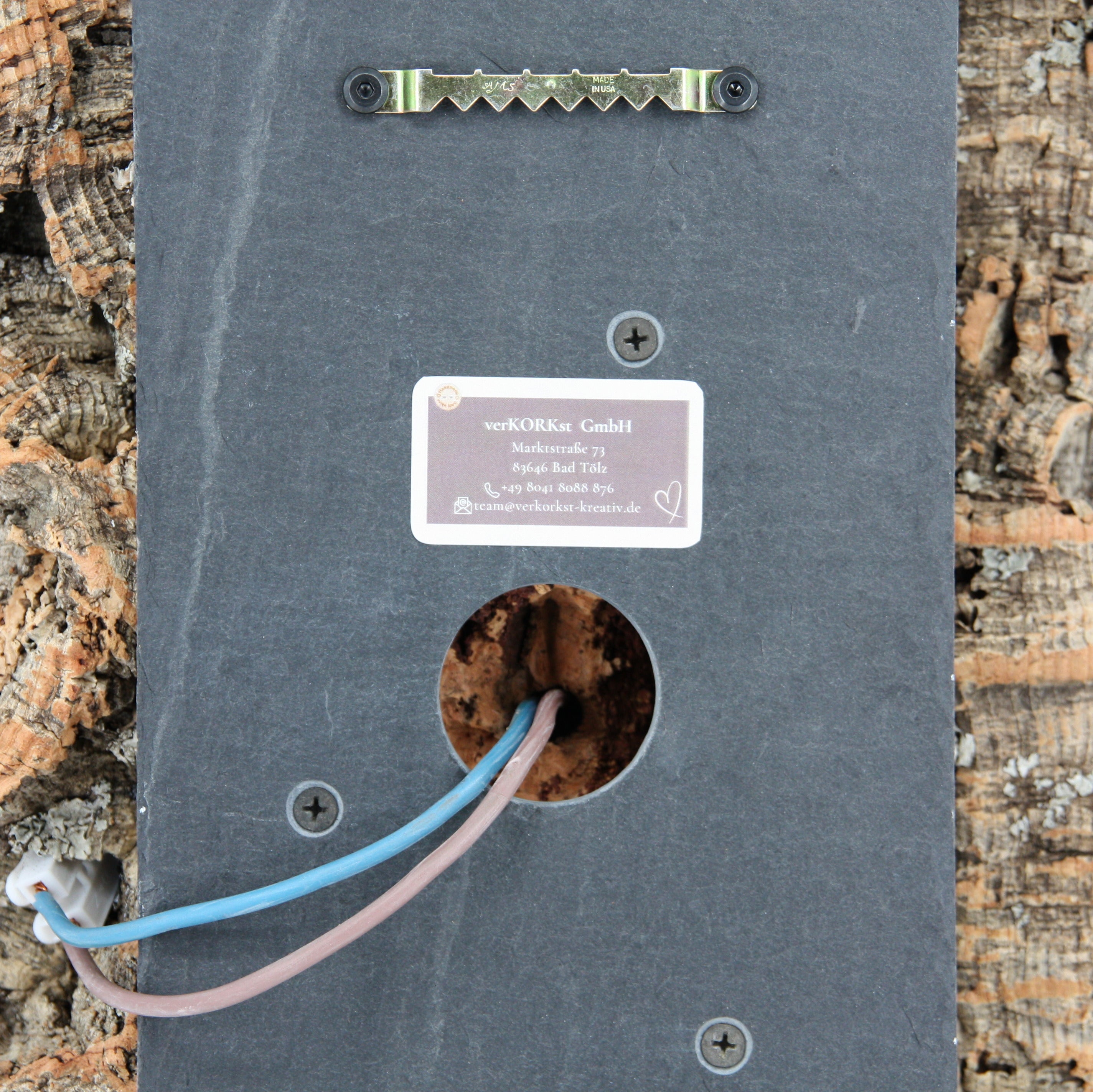 verKORKst Premium Wandlampe aus Korkrinde für Innen-&Außen * IP54 * Exklusive Vintage Wandleuchte im Landhausstil * Wohnzimmer Terrasse