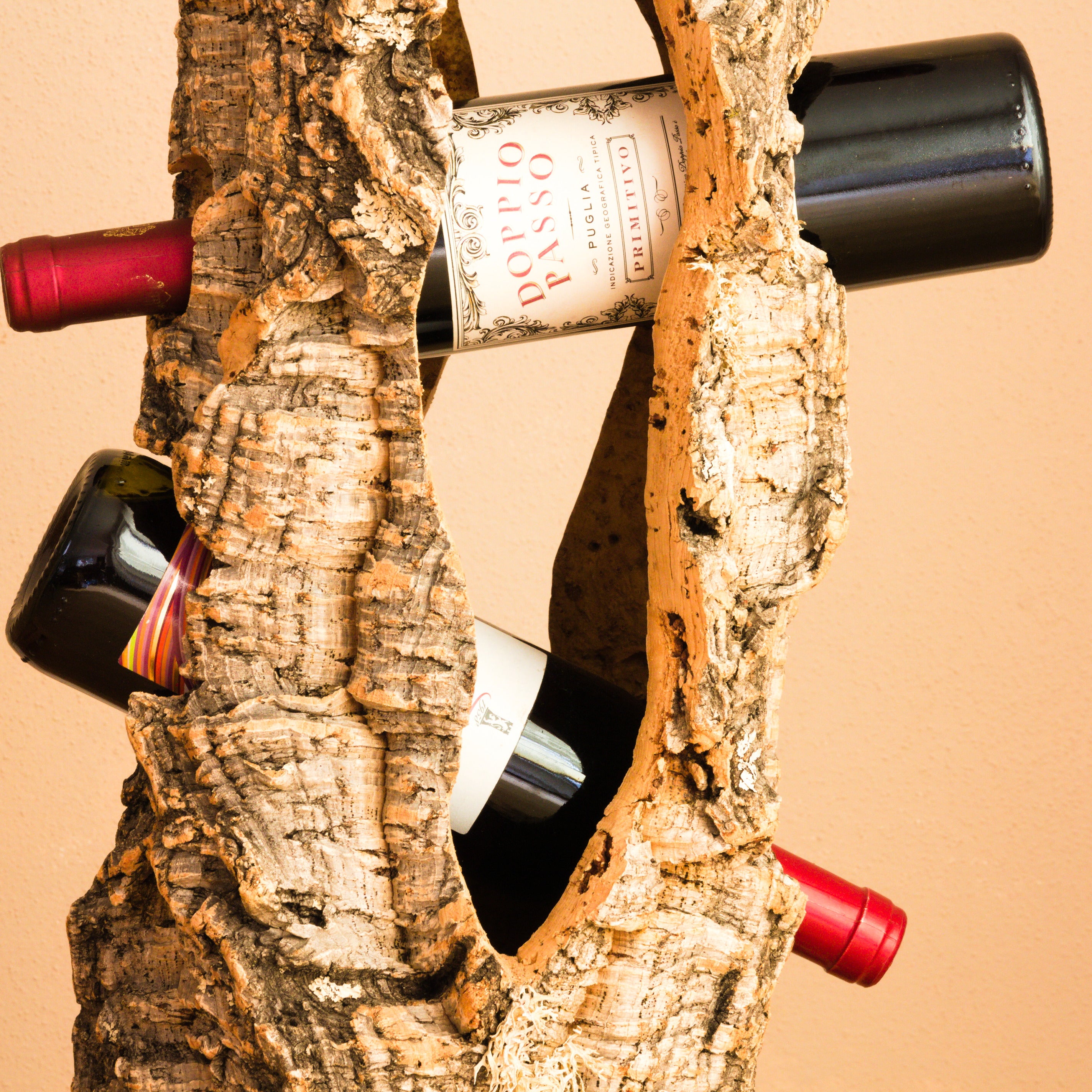 Wine stand made of cork * high-quality illuminated wine rack * handmade in Germany