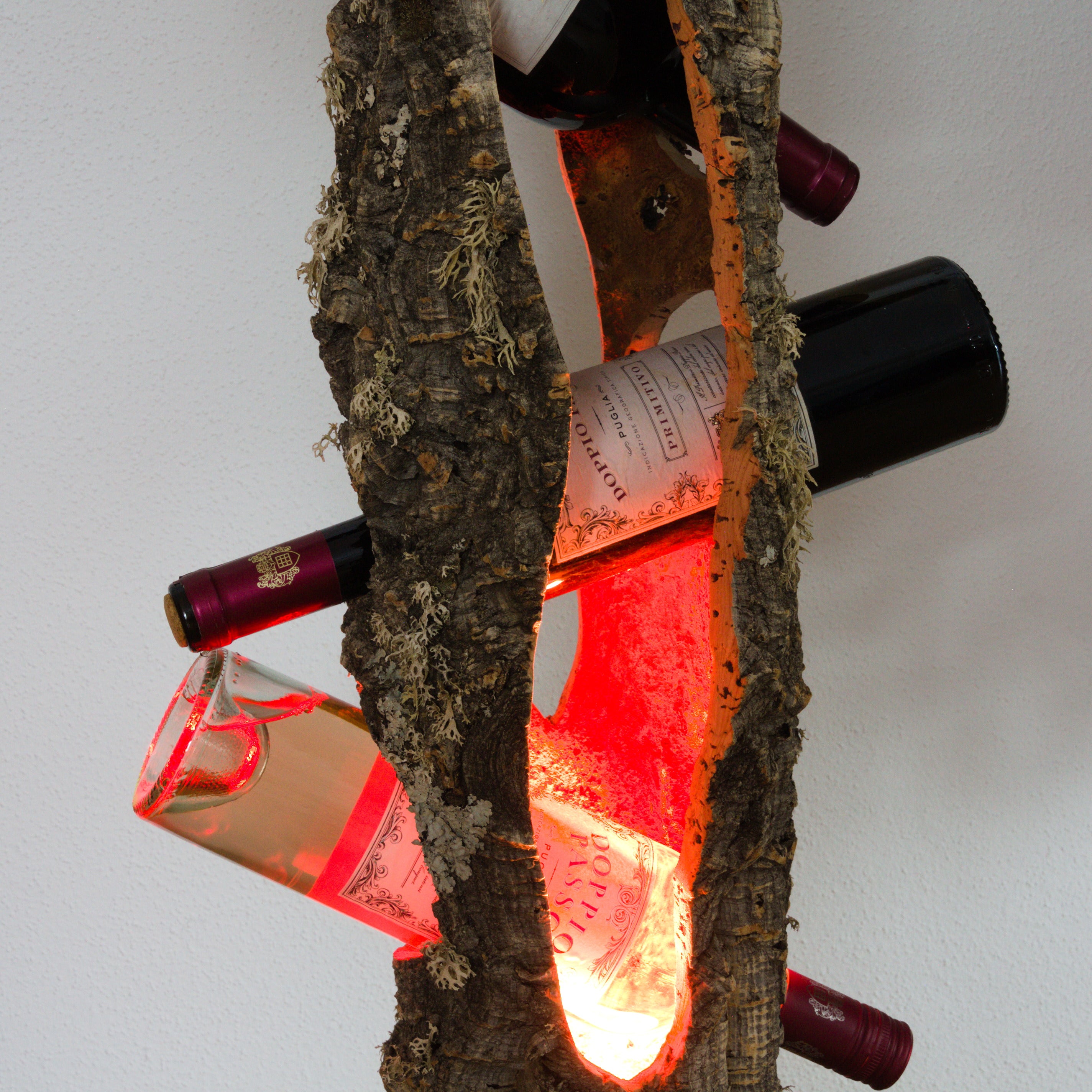 Wine stand made of cork * high-quality illuminated wine rack * handmade in Germany