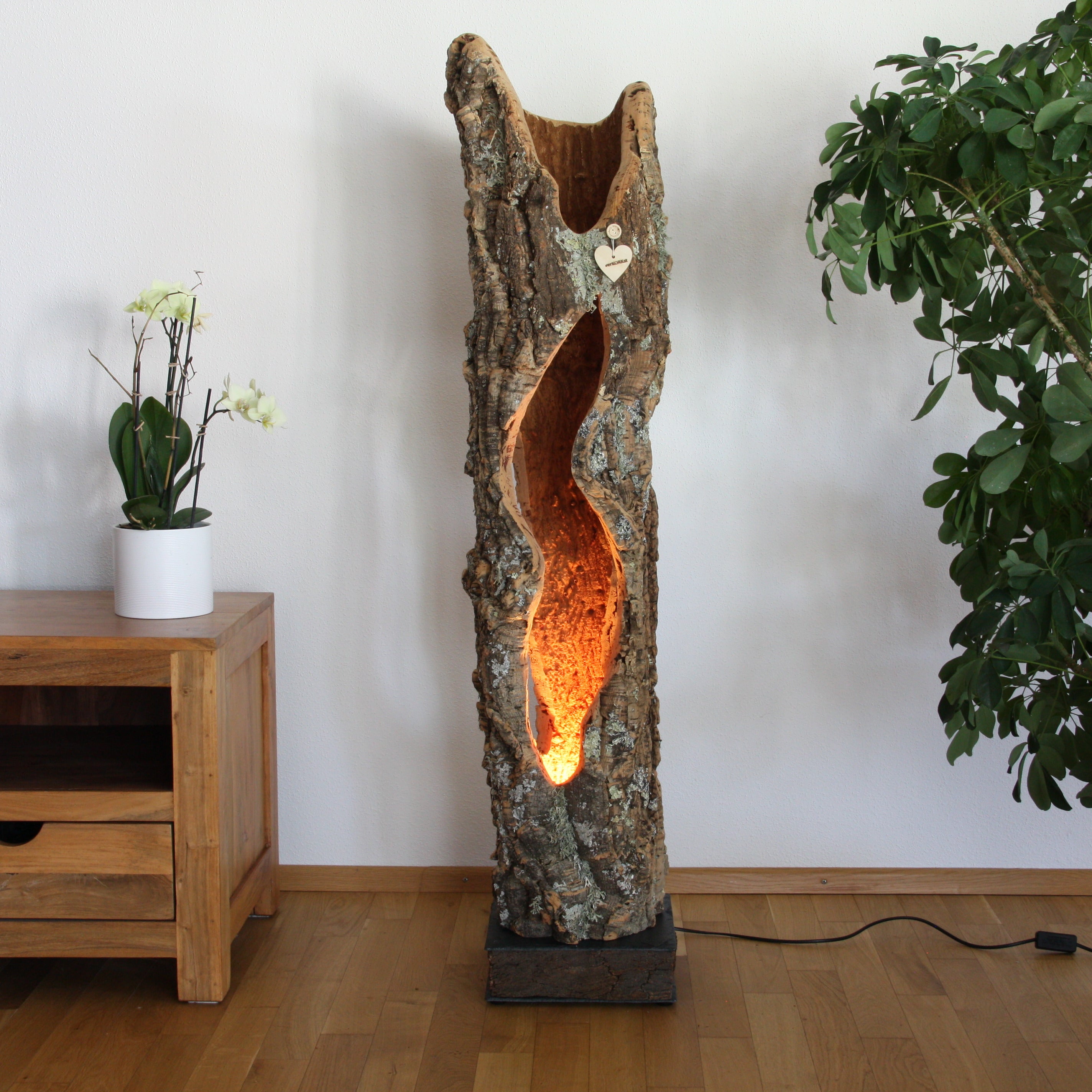verKORKst Premium Stehlampe aus Kork * hochwertige Holz Wohnzimmerlampe * Vintage Stand LED-Leuchte * handgefertigt in Deutschland