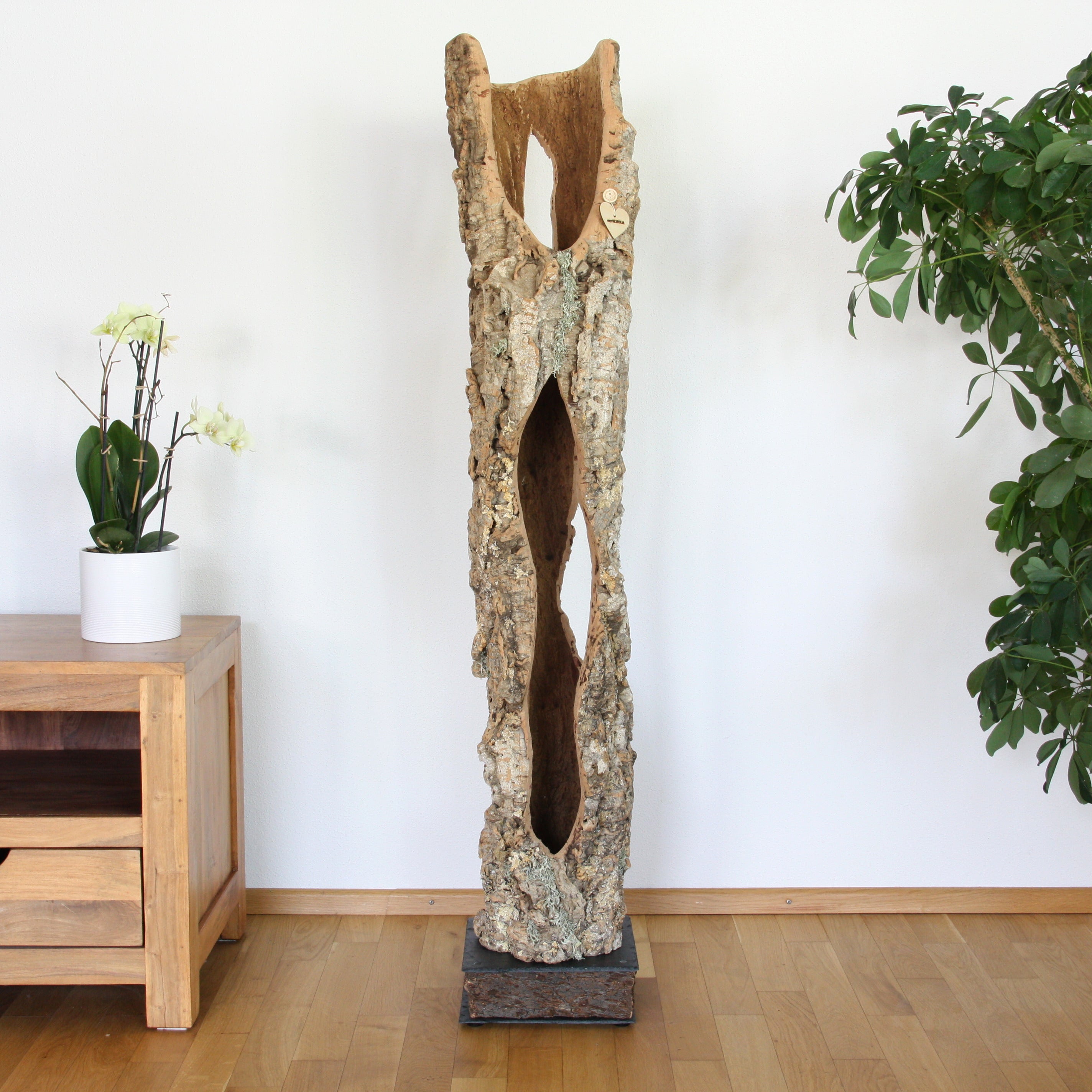 verKORKst Premium Stehlampe aus Kork * hochwertige Holz Wohnzimmerlampe * Vintage Stand LED-Leuchte * handgefertigt in Deutschland