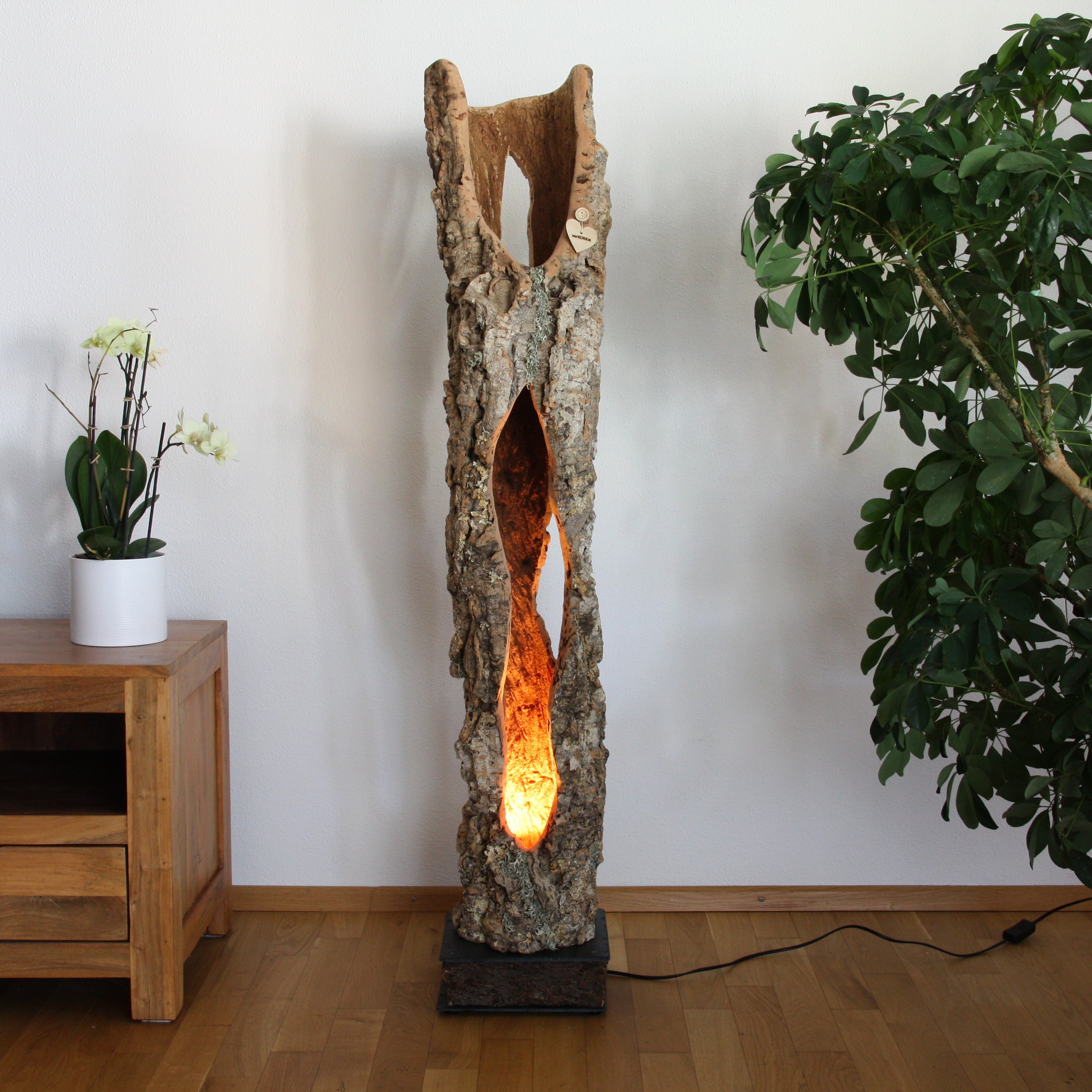 verKORKst Premium Stehlampe aus Kork * hochwertige Holz Wohnzimmerlampe * Vintage Stand LED-Leuchte * handgefertigt in Deutschland