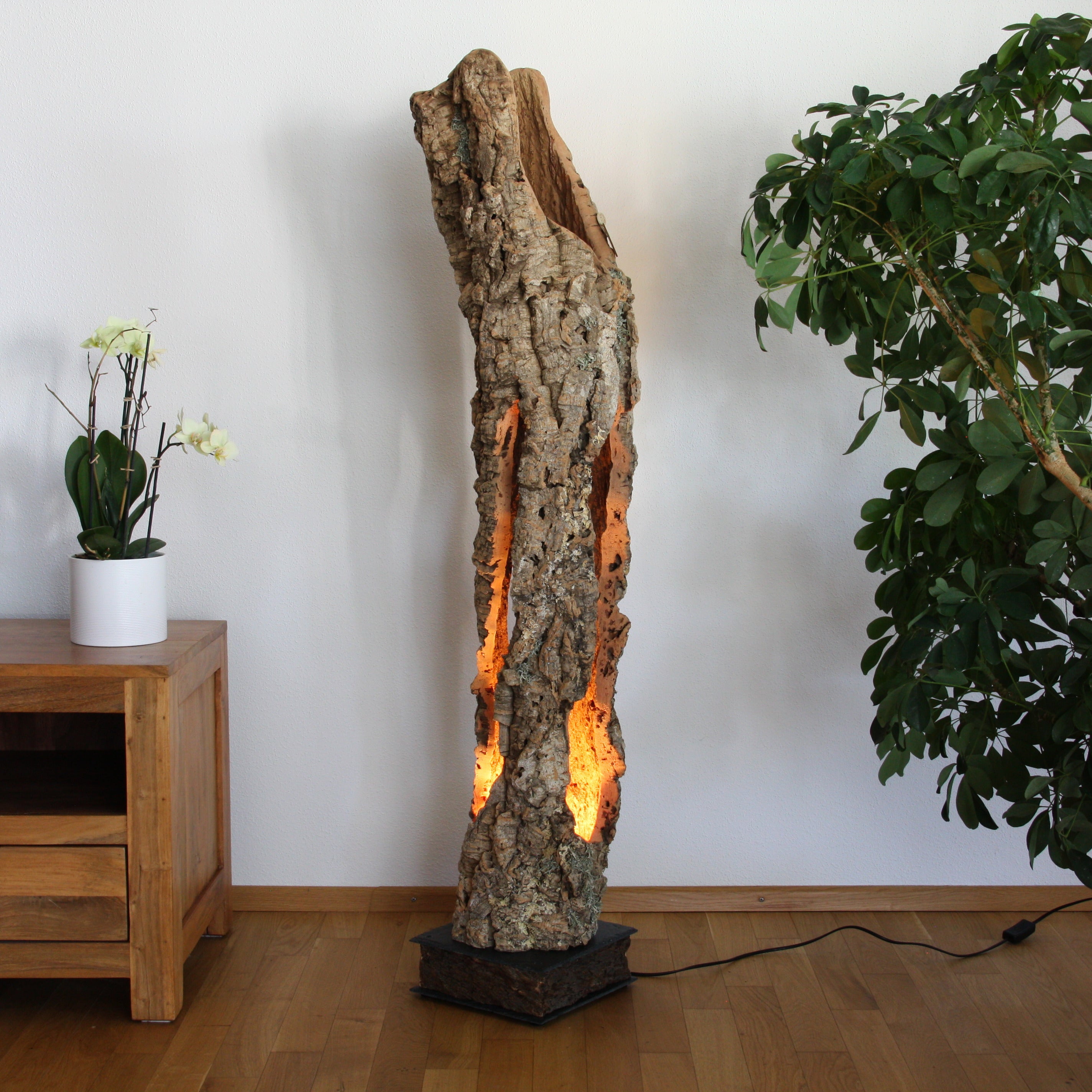 verKORKst Premium Stehlampe aus Kork * hochwertige Holz Wohnzimmerlampe * Vintage Stand LED-Leuchte * handgefertigt in Deutschland