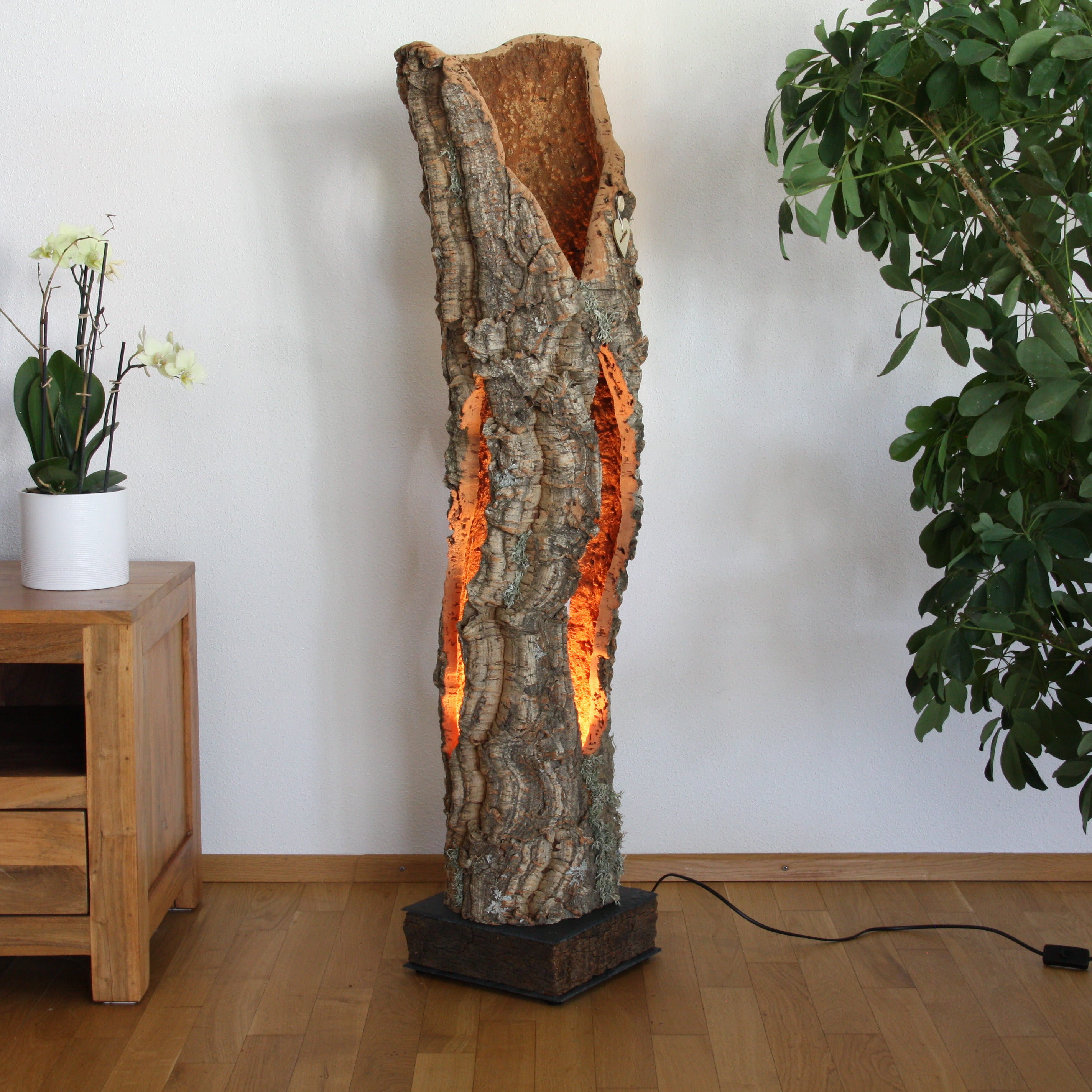 verKORKst Premium Stehlampe aus Kork * hochwertige Holz Wohnzimmerlampe * Vintage Stand LED-Leuchte * handgefertigt in Deutschland