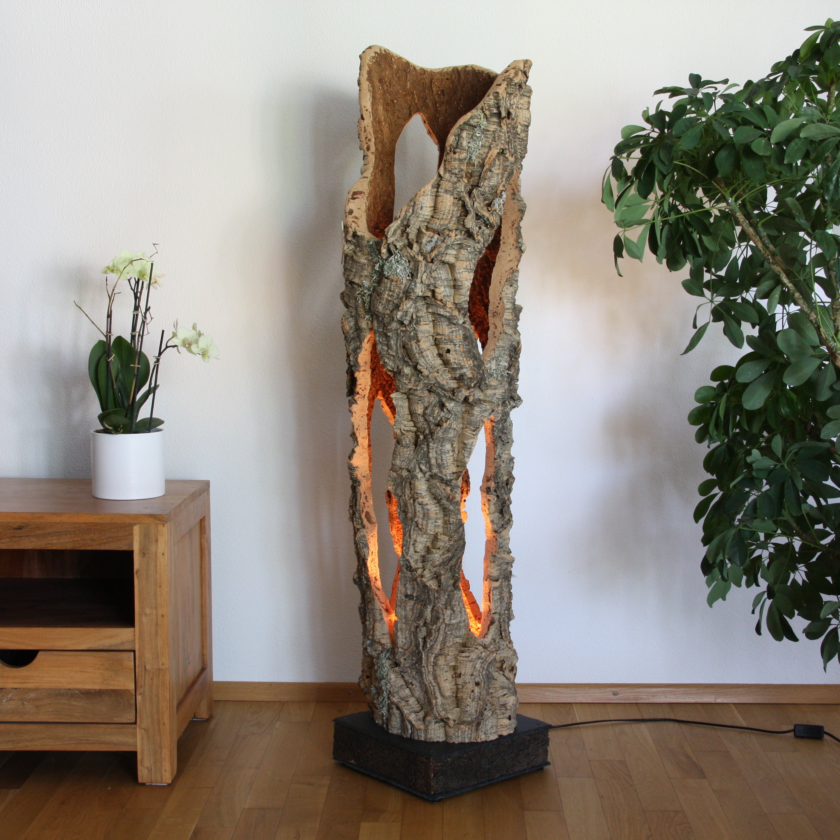 verKORKst Premium Stehlampe aus Kork * hochwertige Holz Wohnzimmerlampe * Vintage Stand LED-Leuchte * handgefertigt in Deutschland
