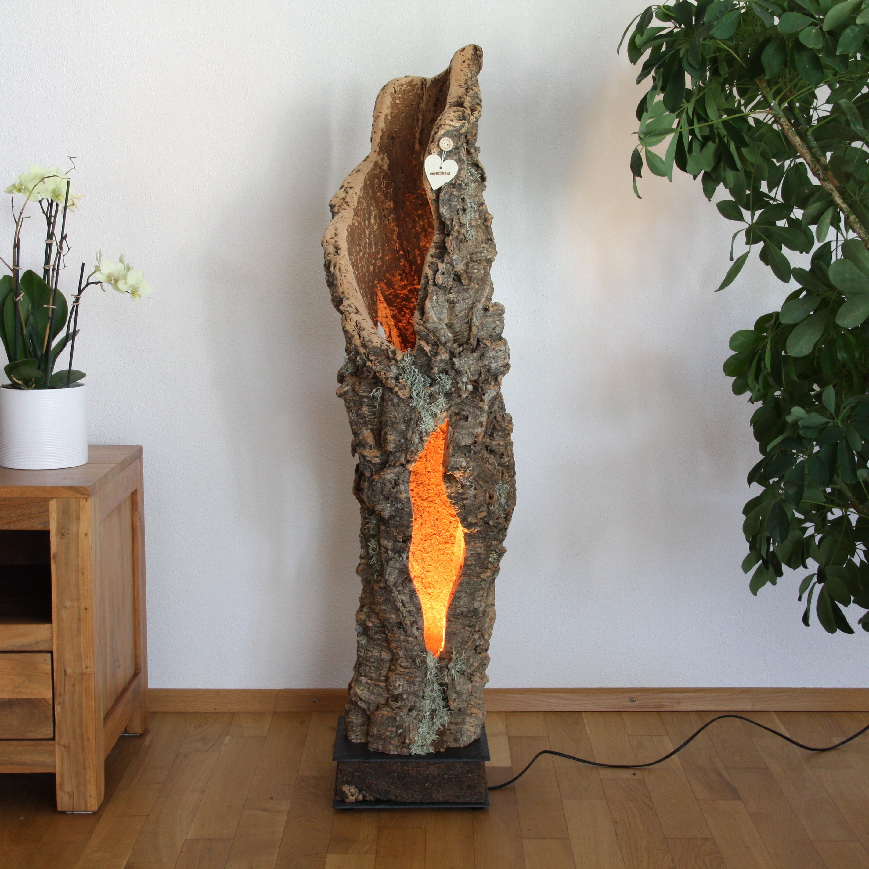 verKORKst Premium Stehlampe aus Kork * hochwertige Holz Wohnzimmerlampe * Vintage Stand LED-Leuchte * handgefertigt in Deutschland