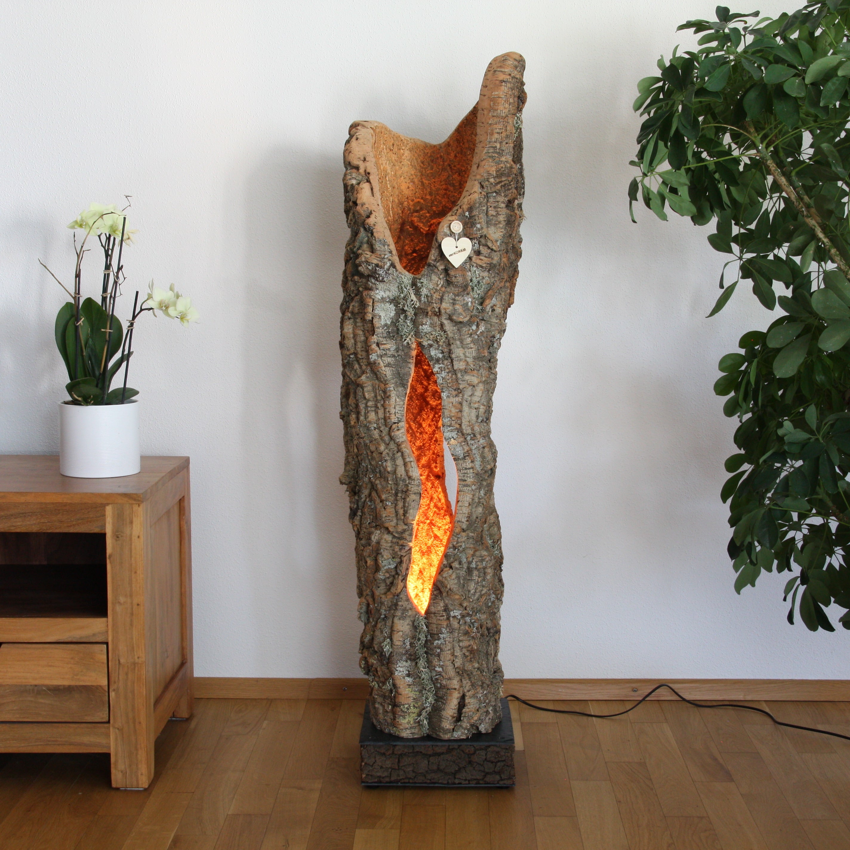 verKORKst Premium Stehlampe aus Kork * hochwertige Holz Wohnzimmerlampe * Vintage Stand LED-Leuchte * handgefertigt in Deutschland