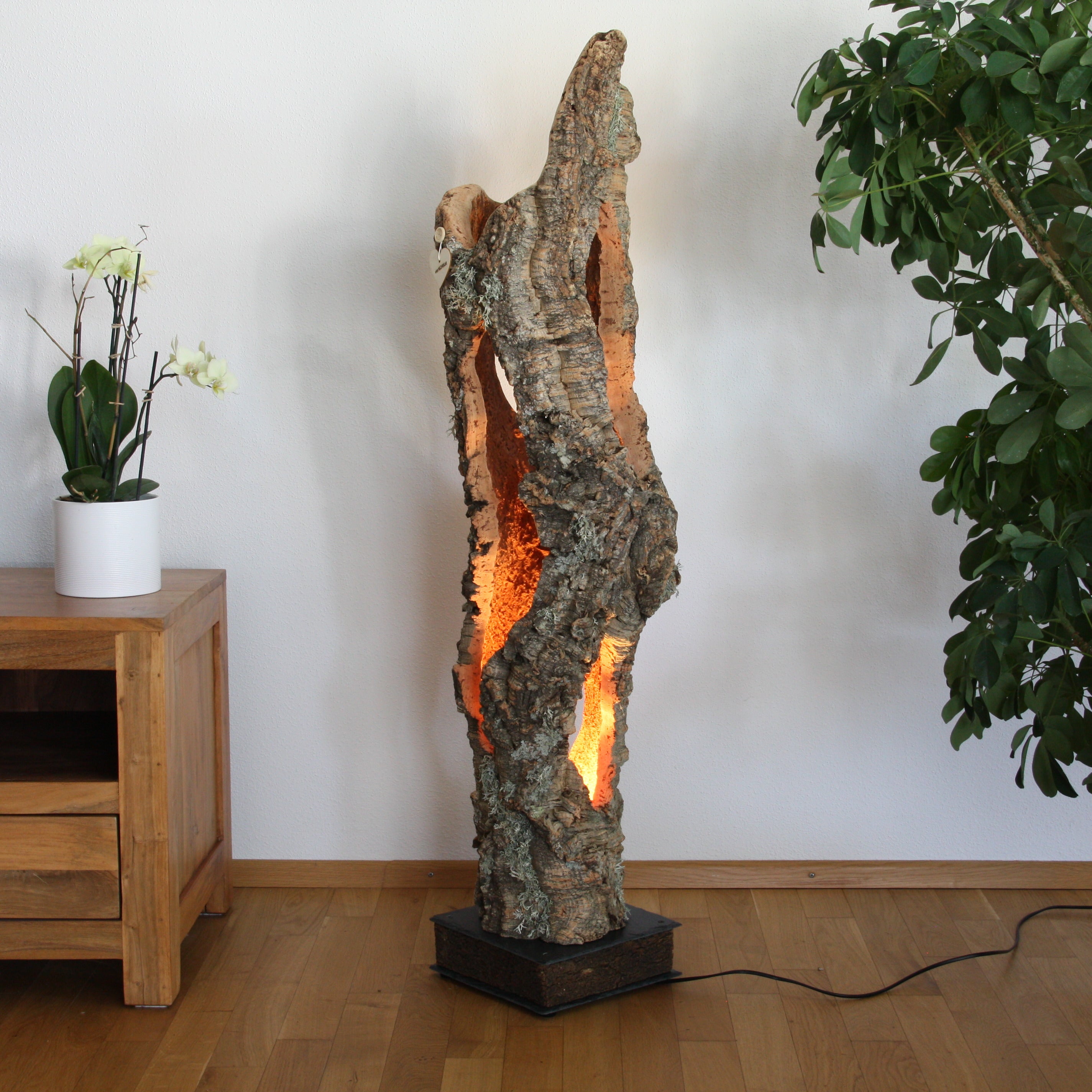 verKORKst Premium Stehlampe aus Kork * hochwertige Holz Wohnzimmerlampe * Vintage Stand LED-Leuchte * handgefertigt in Deutschland
