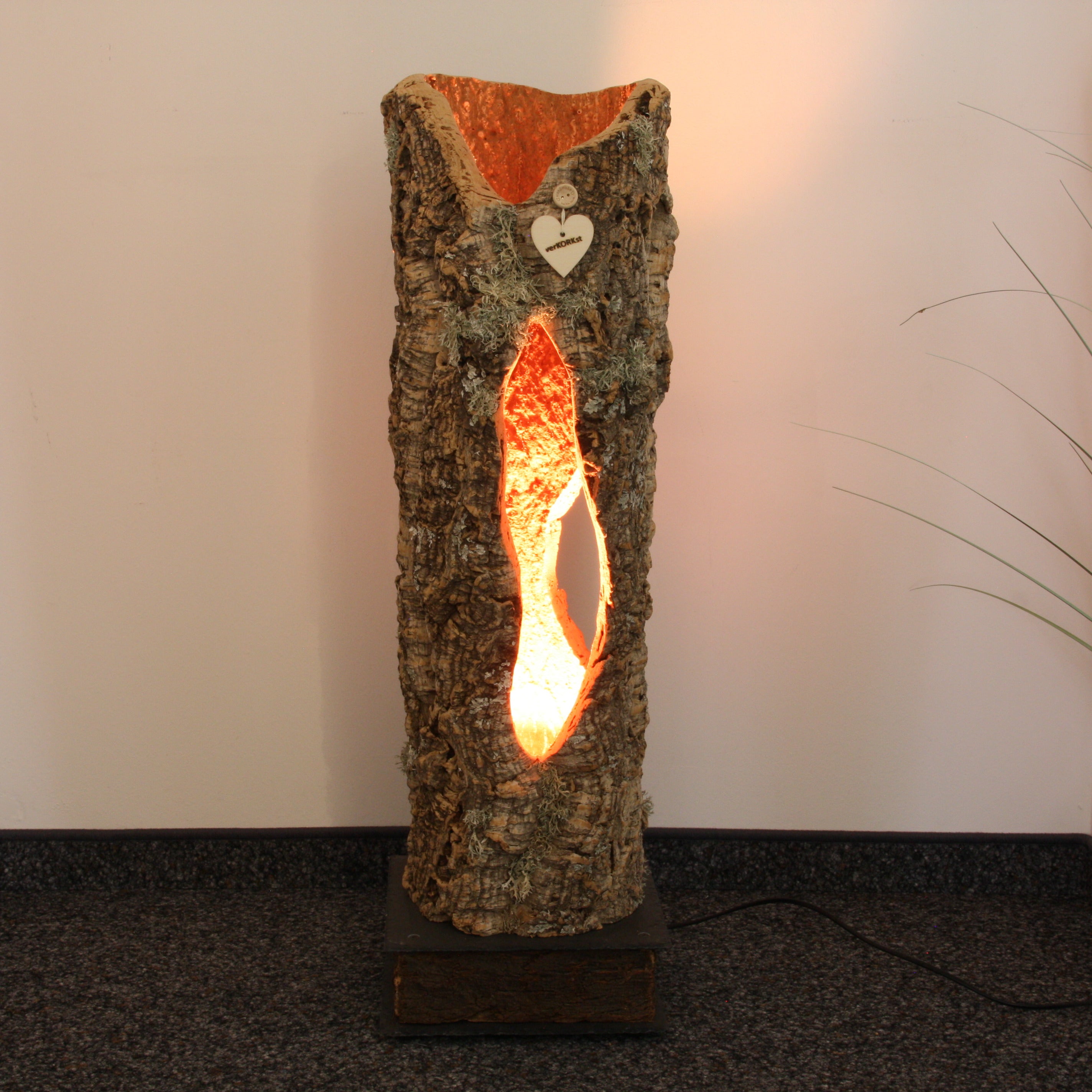verKORKst Premium Stehlampe aus Kork * hochwertige Holz Wohnzimmerlampe * Vintage Stand LED-Leuchte * handgefertigt in Deutschland