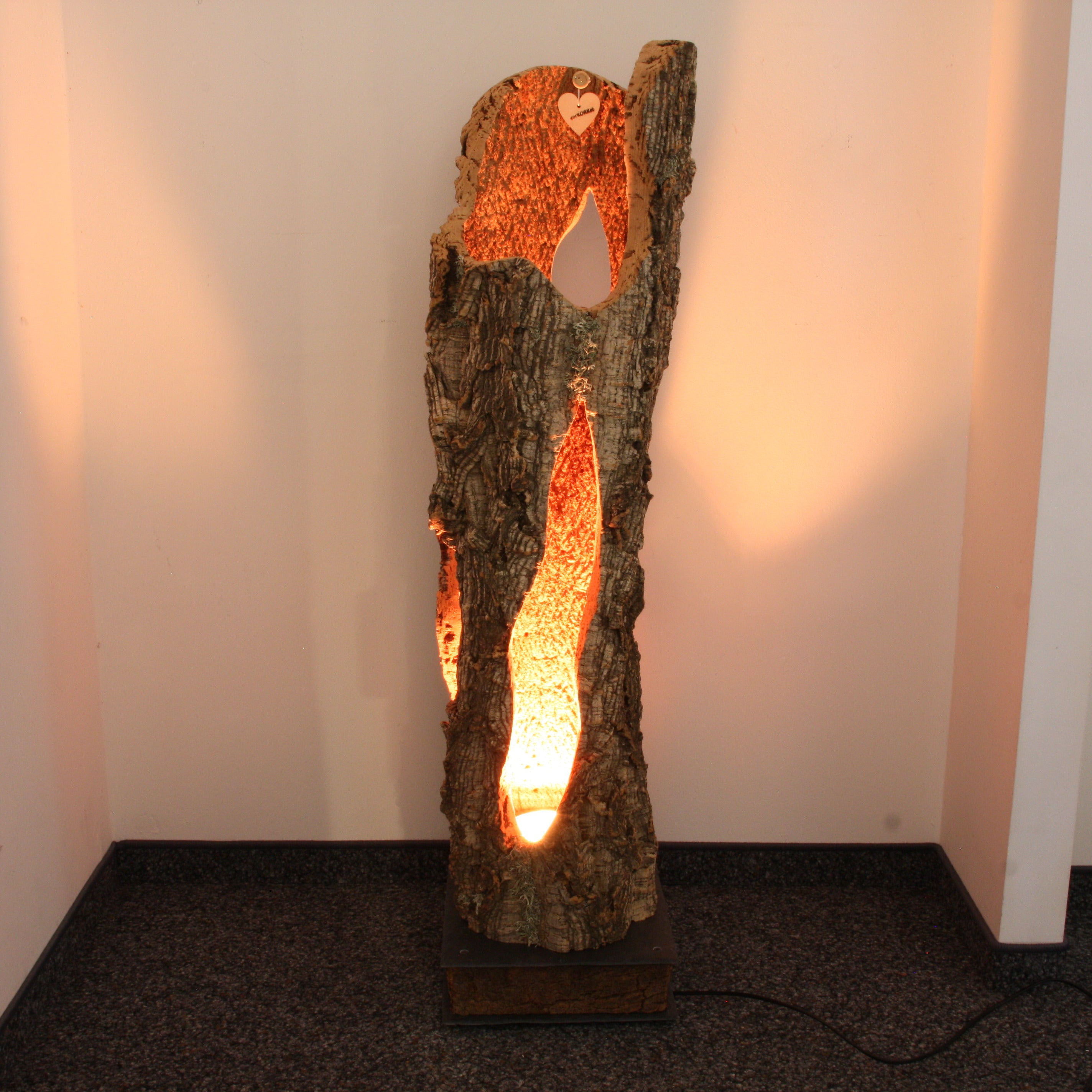 verKORKst Premium Stehlampe aus Kork * hochwertige Holz Wohnzimmerlampe * Vintage Stand LED-Leuchte * handgefertigt in Deutschland