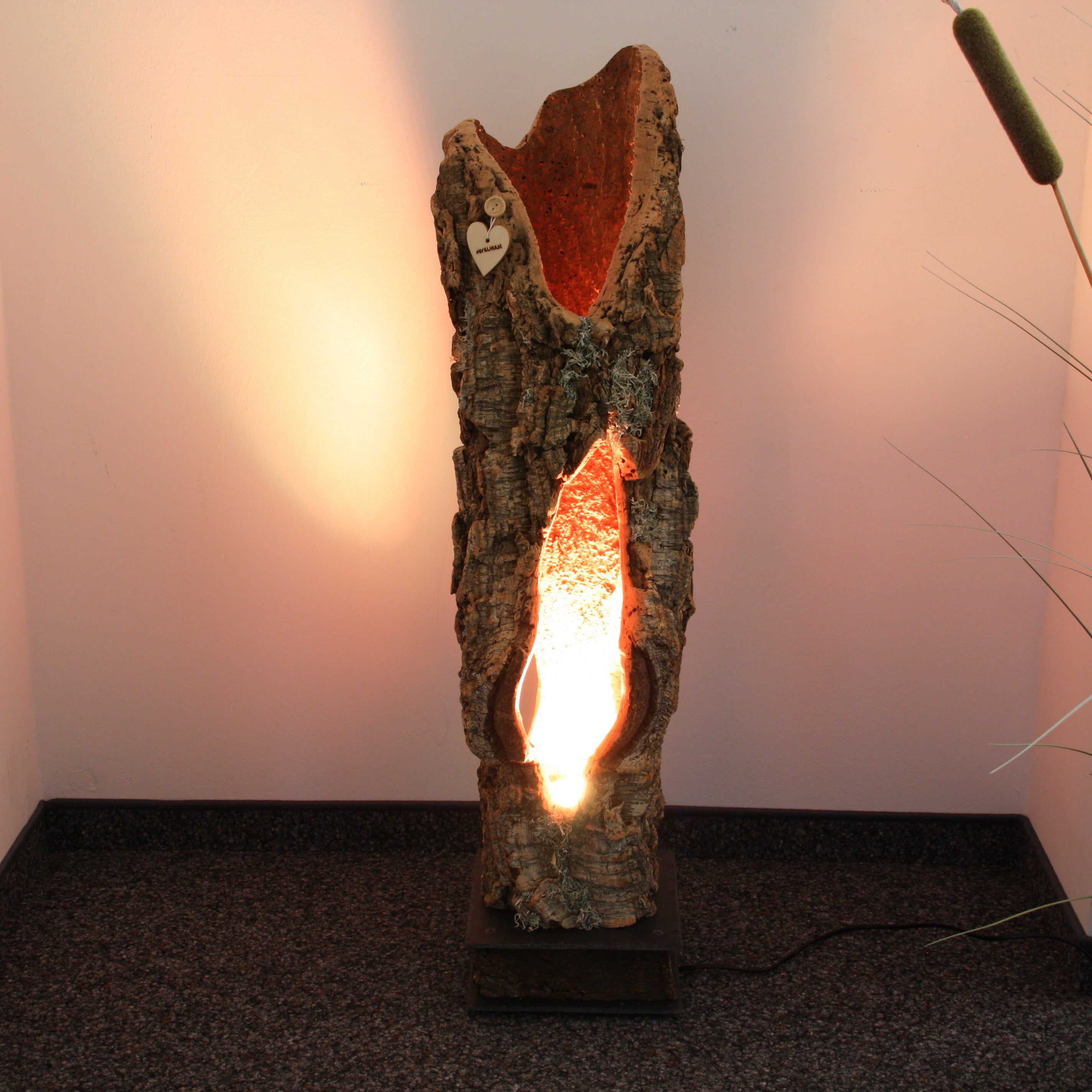 verKORKst Premium Stehlampe aus Kork * hochwertige Holz Wohnzimmerlampe * Vintage Stand LED-Leuchte * handgefertigt in Deutschland