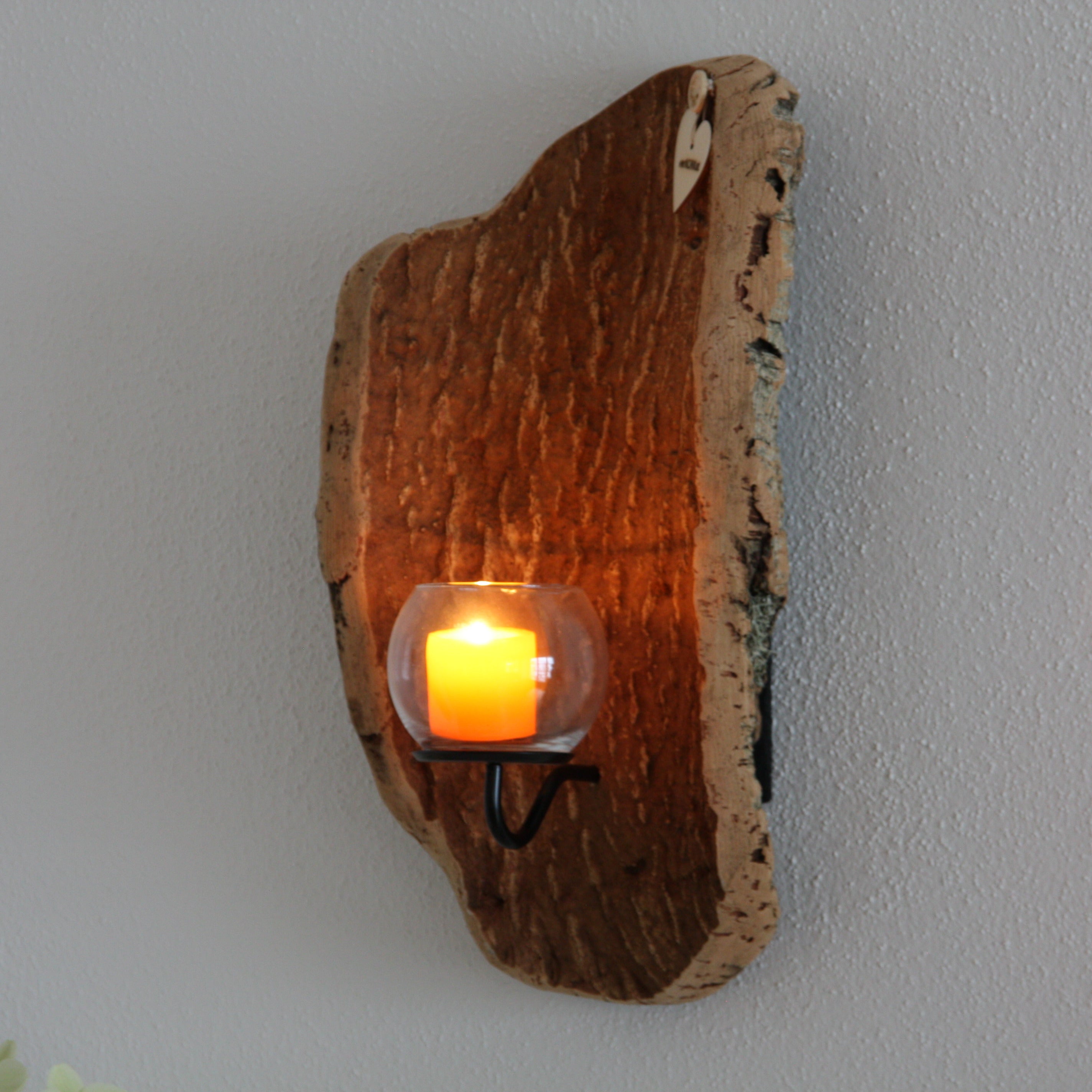 verKORKst portacandele da parete premium realizzato in corteccia di sughero per uso interno ed esterno * decorazione murale rustica * esclusivo portacandele da parete vintage