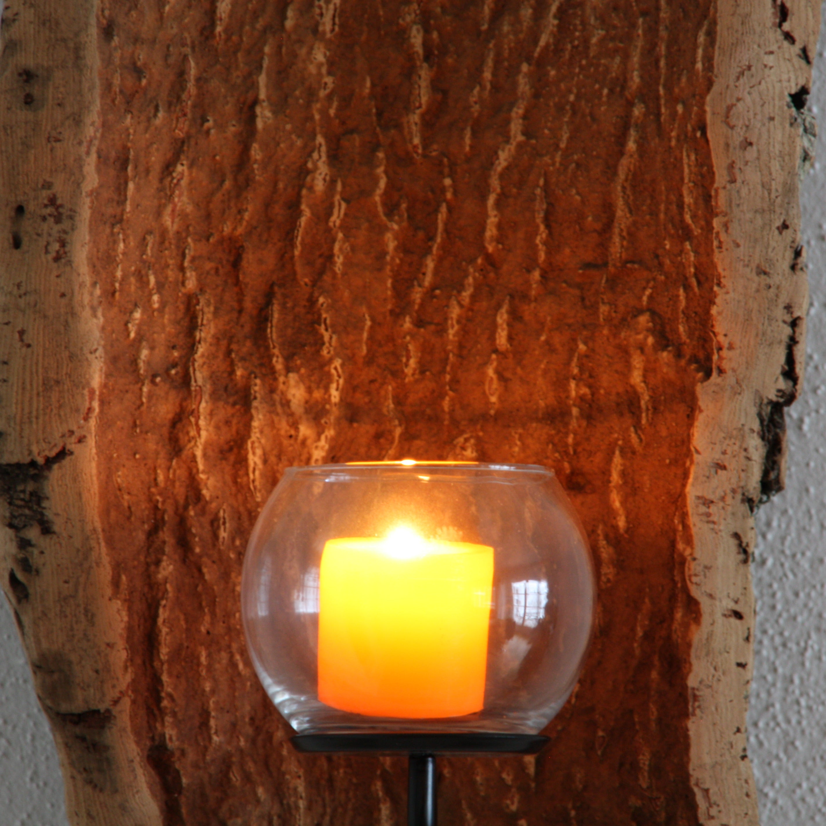verKORKst portacandele da parete premium realizzato in corteccia di sughero per uso interno ed esterno * decorazione murale rustica * esclusivo portacandele da parete vintage