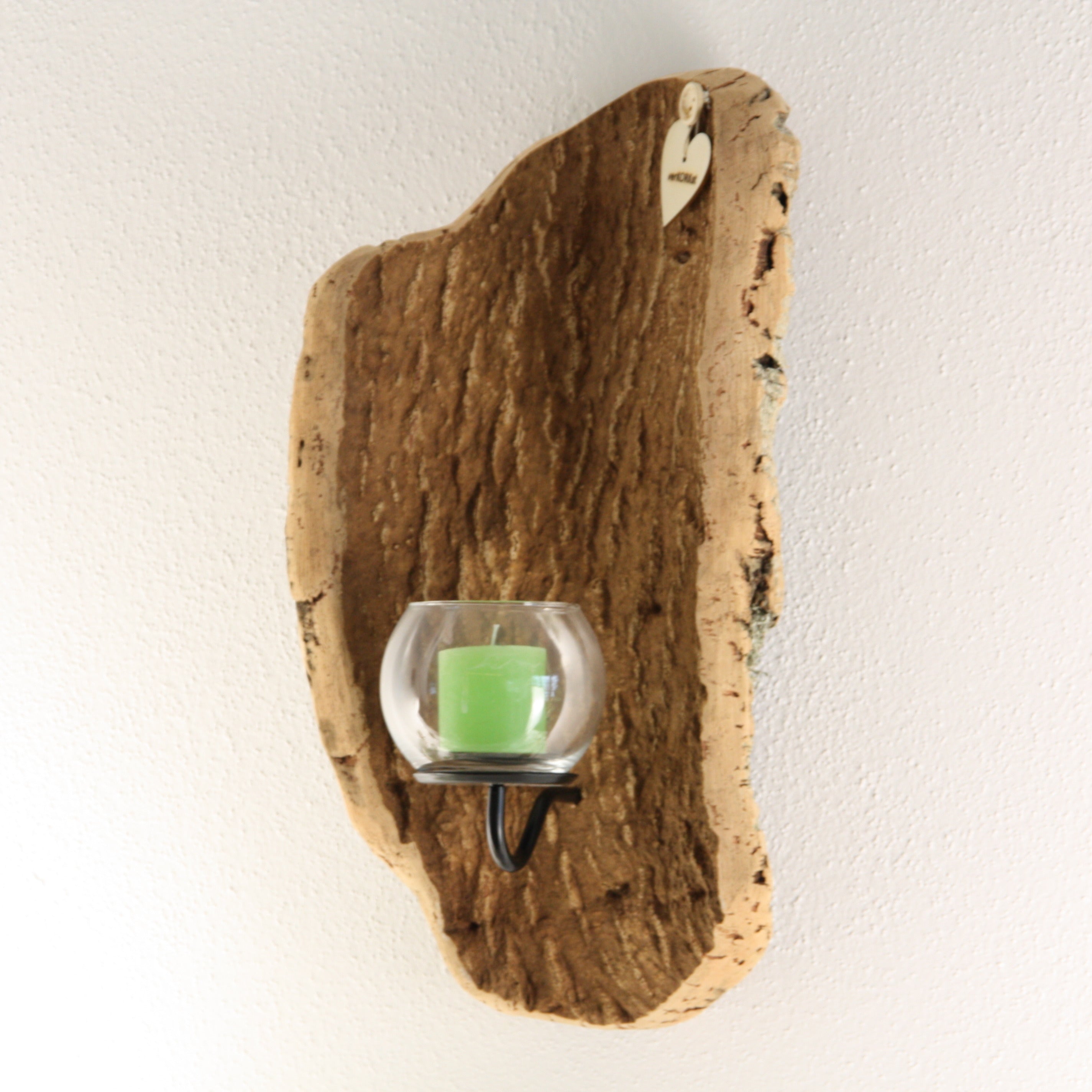 verKORKst portacandele da parete premium realizzato in corteccia di sughero per uso interno ed esterno * decorazione murale rustica * esclusivo portacandele da parete vintage