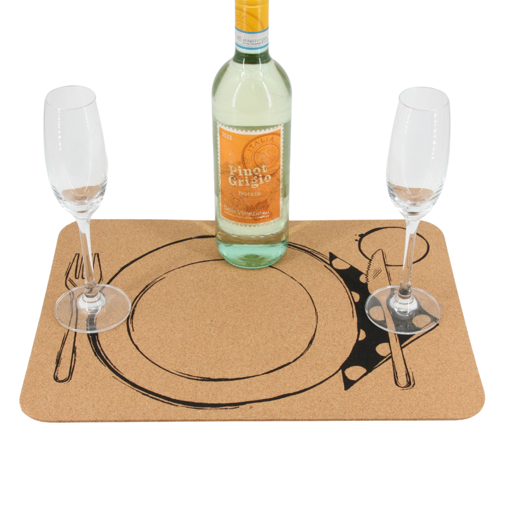verKORKst Premium Kork Tischsets * Design Gedeck * Set 4 Stück * Premium Qualität * hitzebeständig * abwaschbar * antiseptisch * made in Portugal