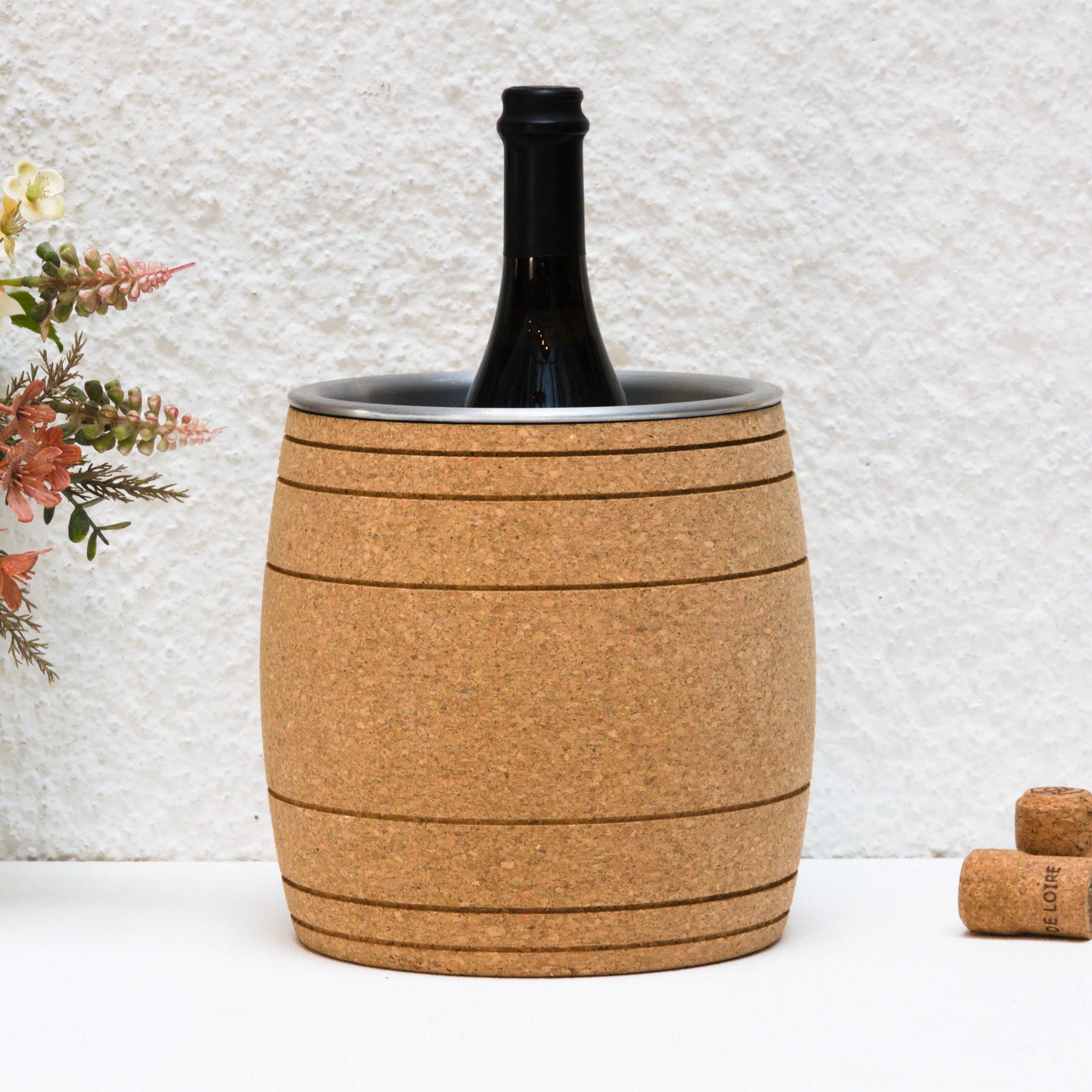 verKORKst premium wine cooler champagne cooler made of cork bark * vintage bottle cooler for champagne, wine, sparkling wine, prosecco * dining table, bar, garden