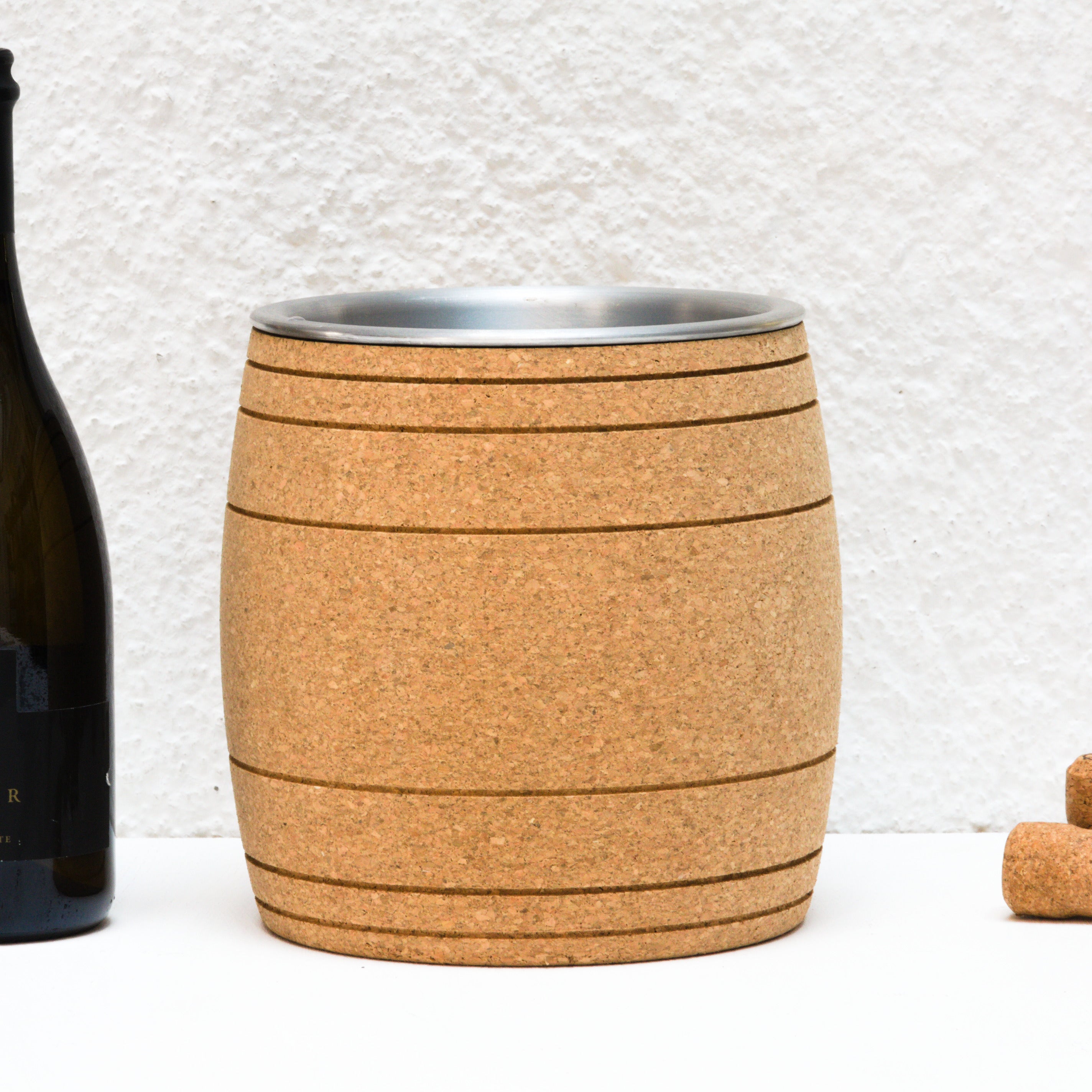verKORKst Premium Weinkühler Sektkühler aus Kork * Vintage Flaschenkühler für Champagner, Wein, Sekt, Prosecco * Esstisch, Bar, Garten