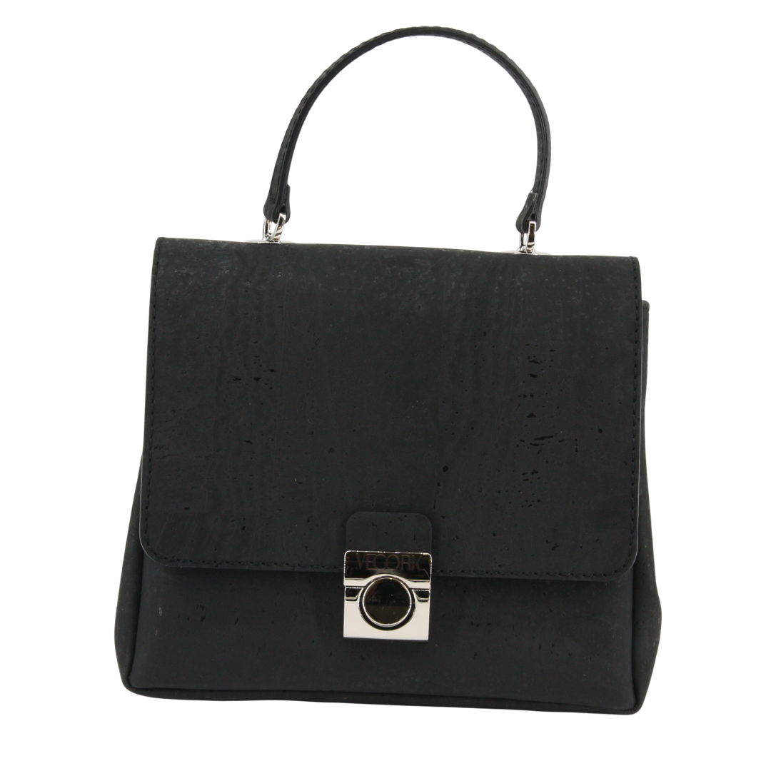 Kork Handtasche * high-end Qualität * schwarz *  in 2 Formate verwandelbar * Individuell einstellbare Kettenlänge * Umhängetasche für Frauen * Crossbody * handmade in Portugal