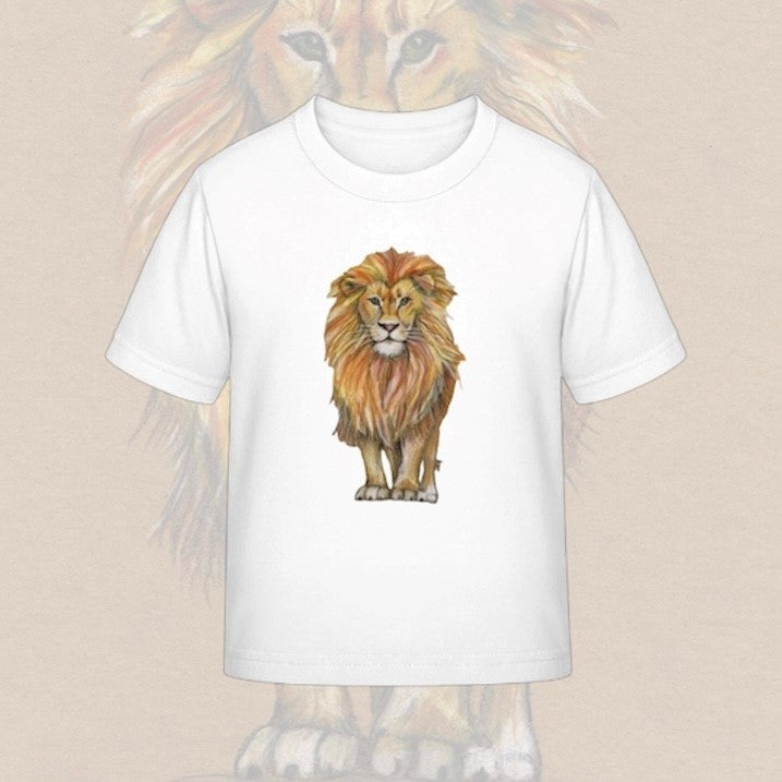 Kinder T-Shirt * Print Vorderseite Löwe * weiß * T-Shirt * regarts.de * 100% Baumwolle