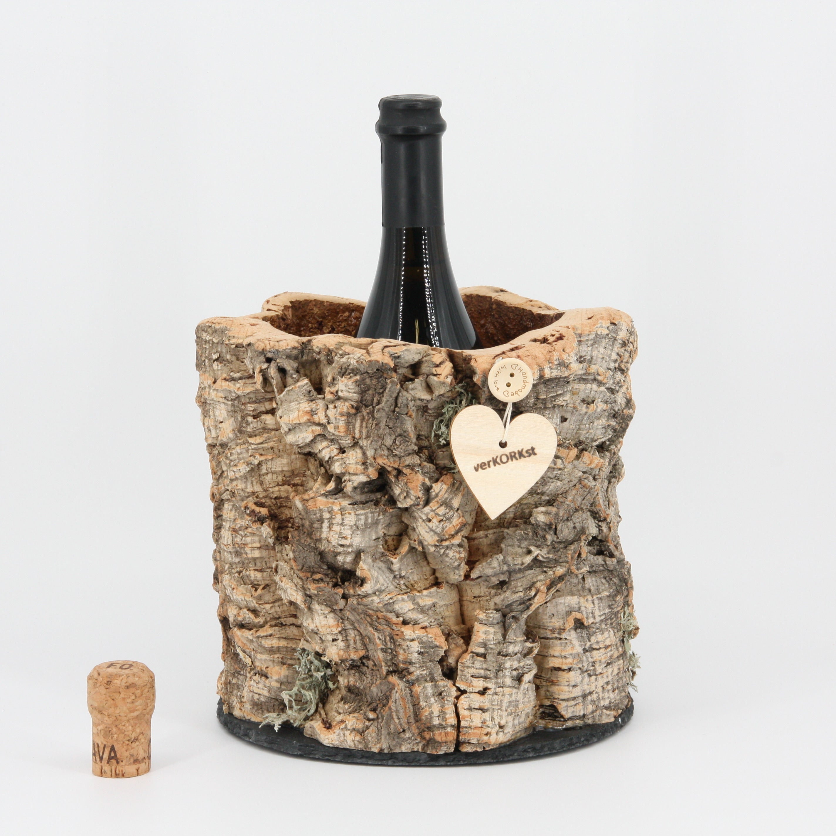 verKORKst premium wine cooler champagne cooler made of cork bark * vintage bottle cooler for champagne, wine, sparkling wine, prosecco * dining table, bar, garden