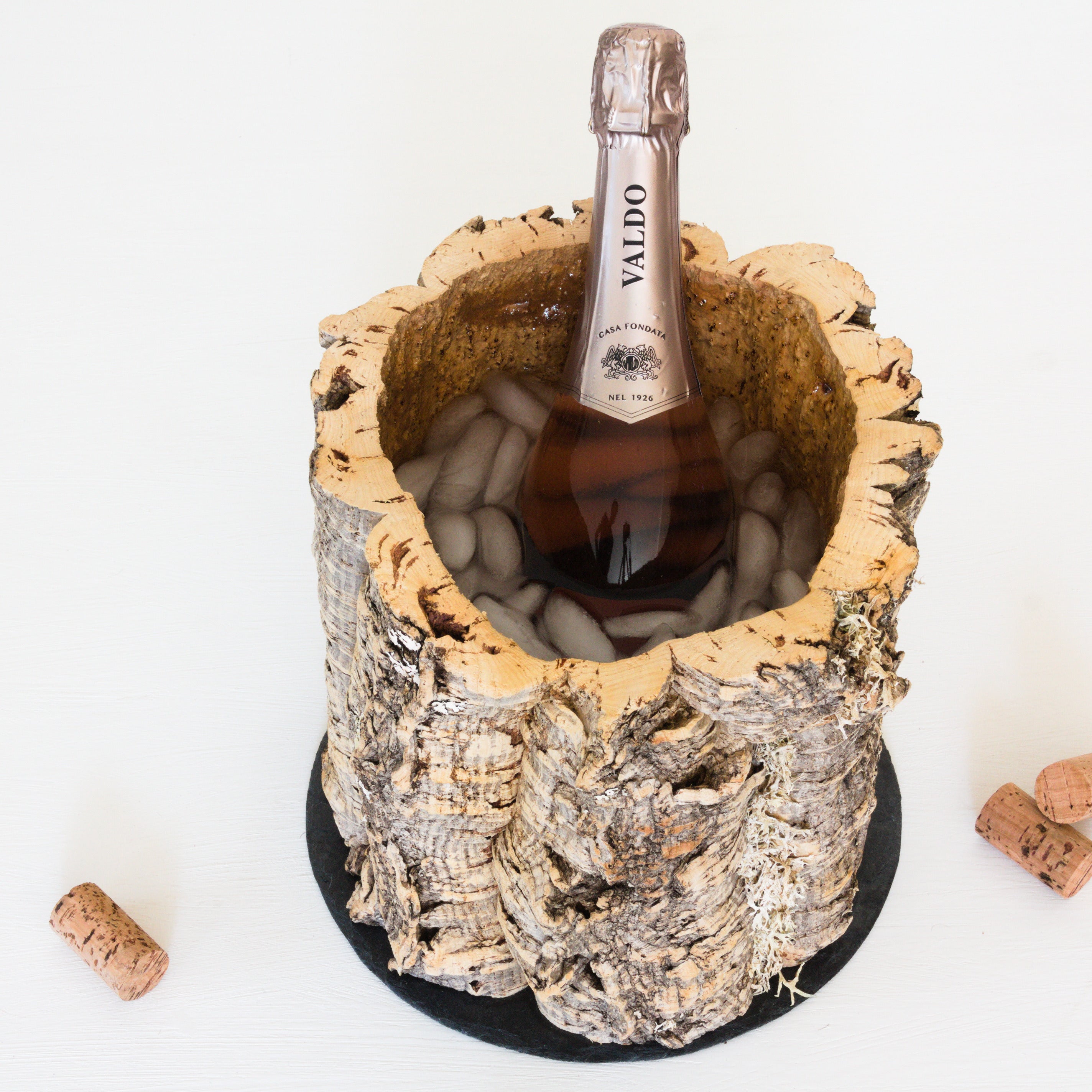 verKORKst premium wine cooler champagne cooler made of cork bark * vintage bottle cooler for champagne, wine, sparkling wine, prosecco * dining table, bar, garden