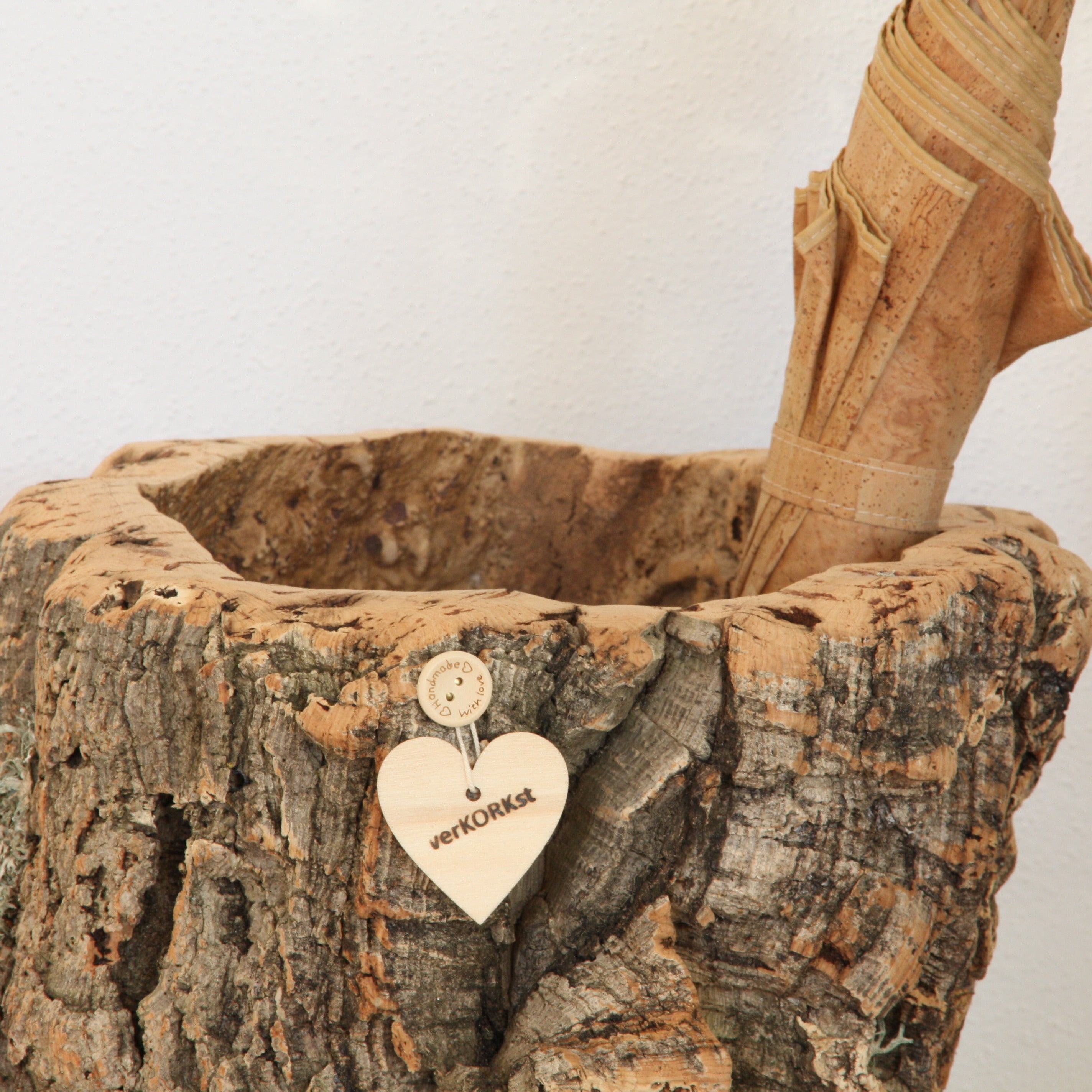 Portaombrelli VERKORKst premium in corteccia di sughero * Portaombrelli vintage in stile country * Decorazione per corridoio, ingresso, ufficio