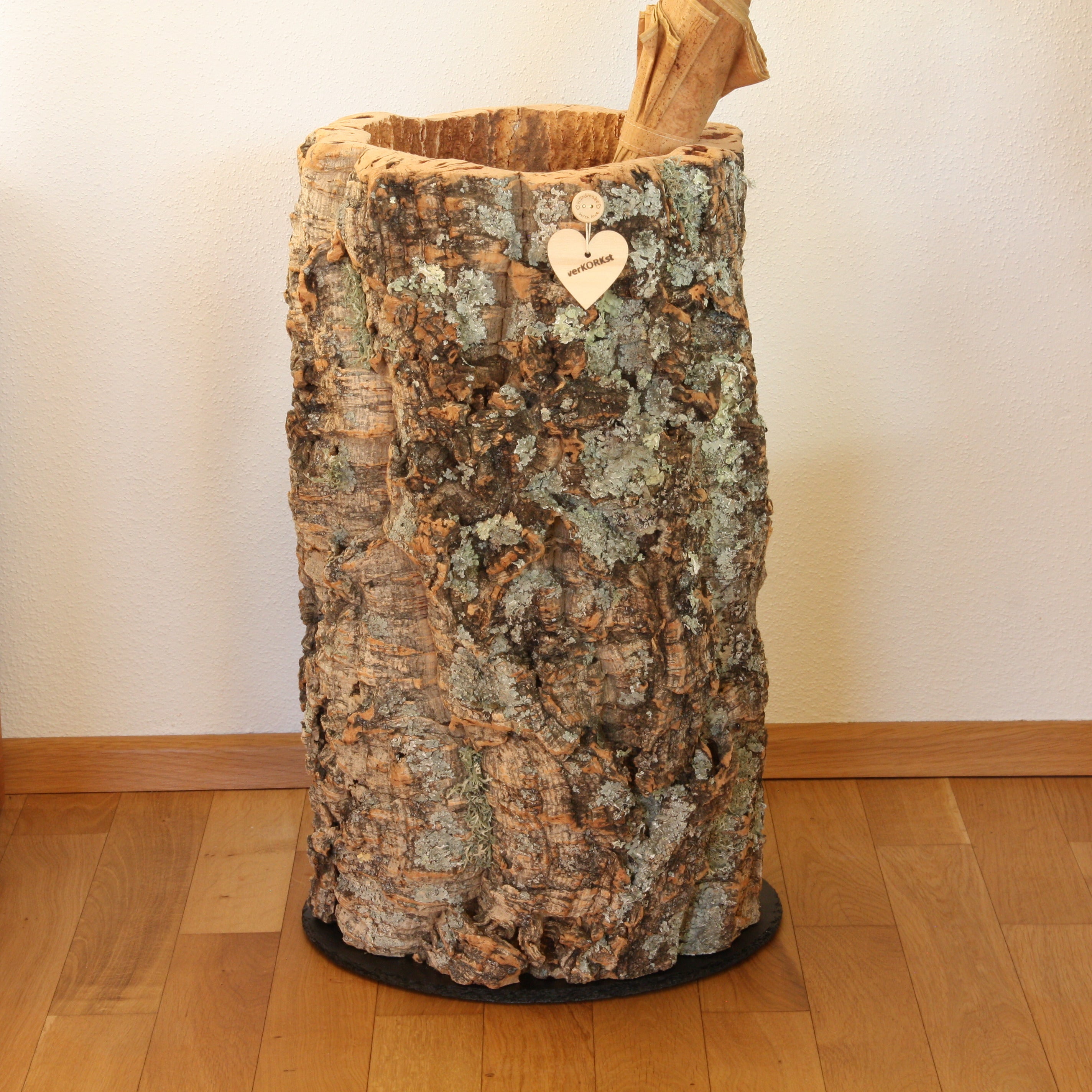 VERKORKst premium umbrella stand made of cork bark * Vintage umbrella holder in country style * Decoration for hallway, entrance, office