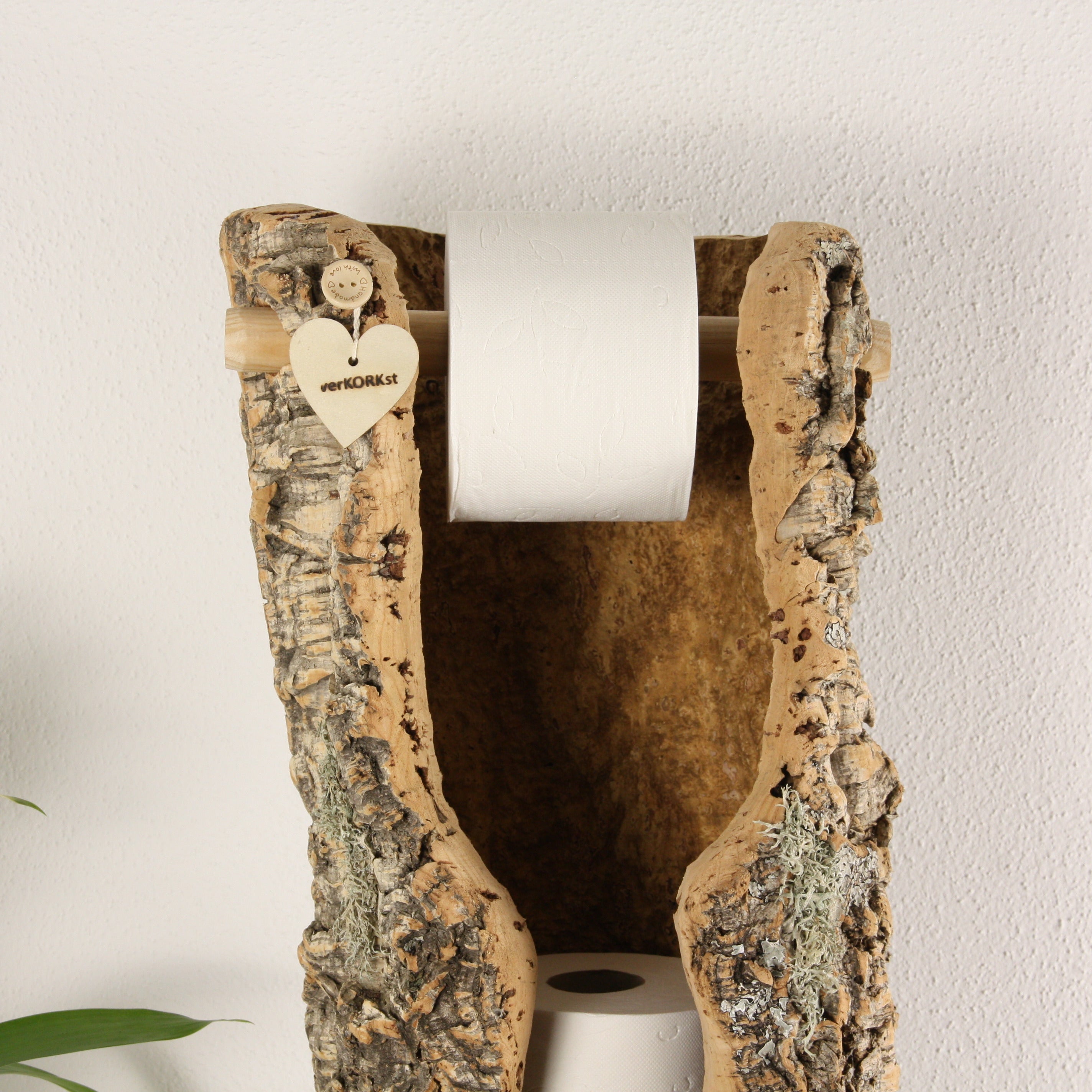 verKORKst Premium Toilettenpapier-Aufbewahrung aus Kork * Vintage WC-Rollen Halter * Klopapierspender 5 Rollen * Badezimmer-Accessoires