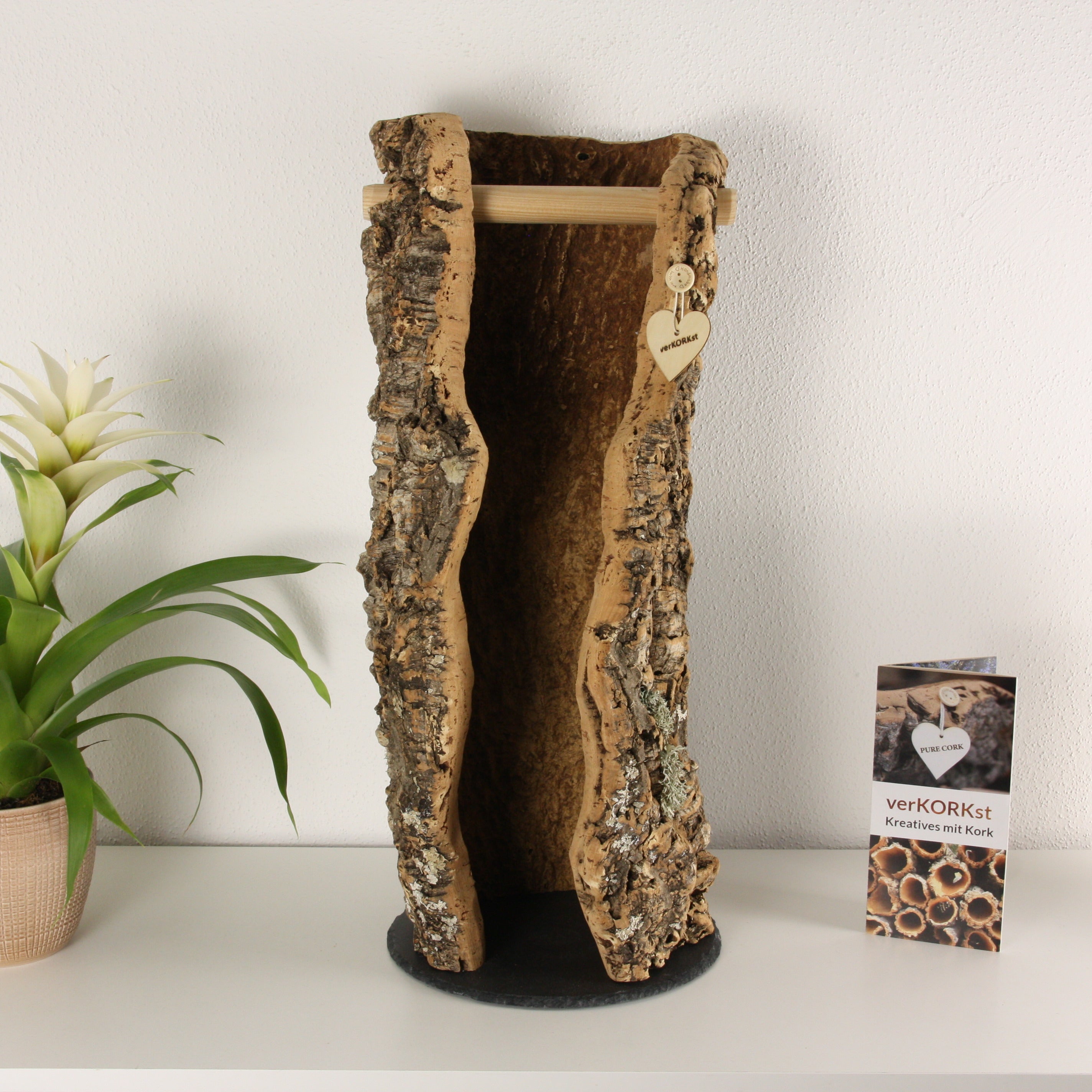 verKORKst Premium Toilettenpapier-Aufbewahrung aus Kork * Vintage WC-Rollen Halter * Klopapierspender 5 Rollen * Badezimmer-Accessoires