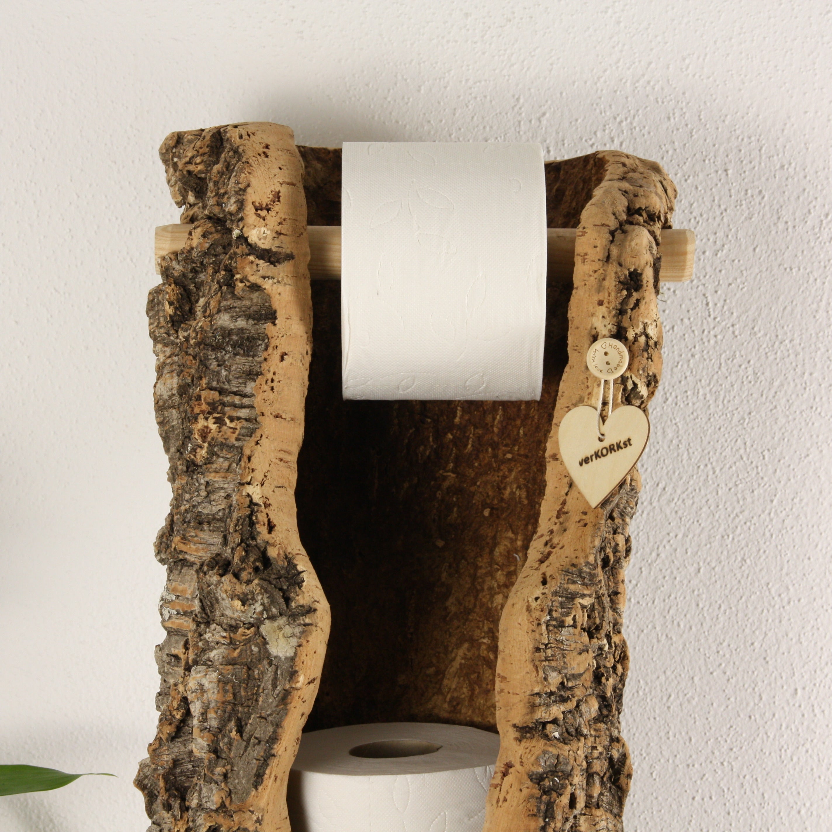 verKORKst Premium Toilettenpapier-Aufbewahrung aus Kork * Vintage WC-Rollen Halter * Klopapierspender 5 Rollen * Badezimmer-Accessoires