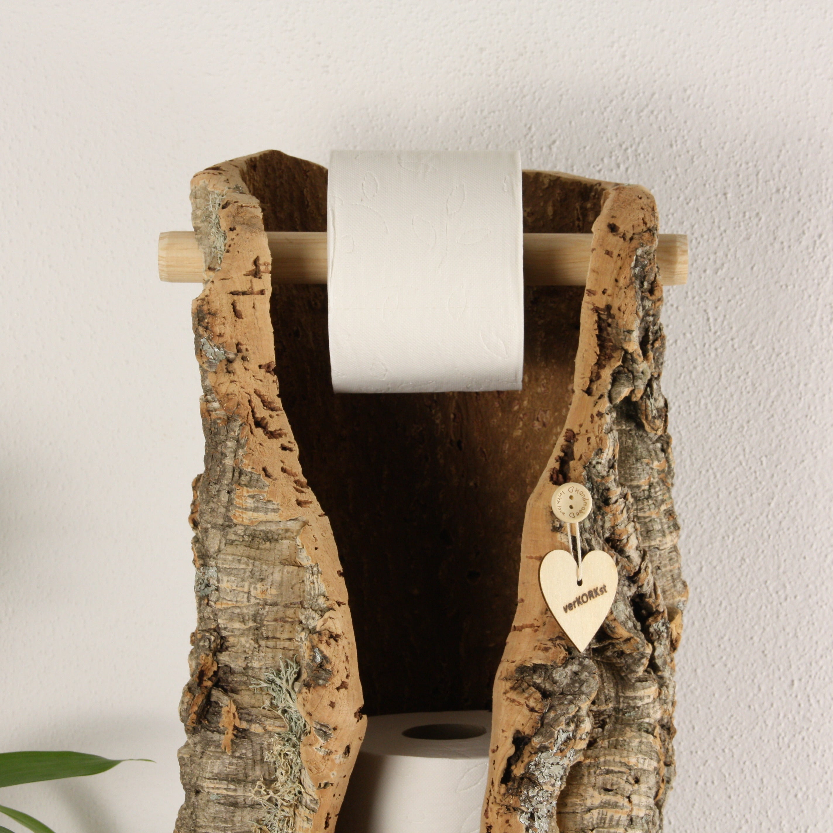 verKORKst Premium Toilettenpapier-Aufbewahrung aus Kork * Vintage WC-Rollen Halter * Klopapierspender 5 Rollen * Badezimmer-Accessoires