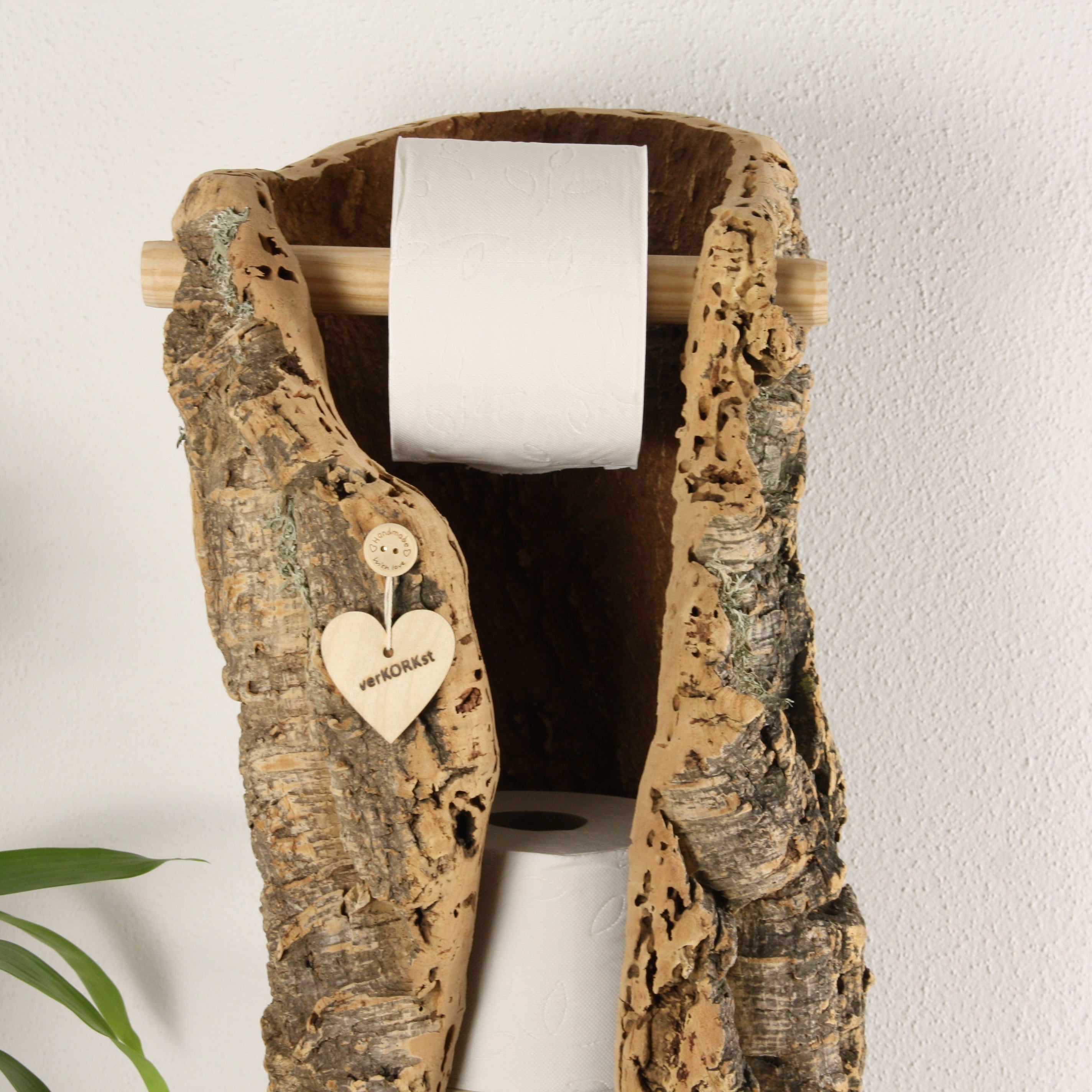 verKORKst Premium Toilettenpapier-Aufbewahrung aus Kork * Vintage WC-Rollen Halter * Klopapierspender 5 Rollen * Badezimmer-Accessoires