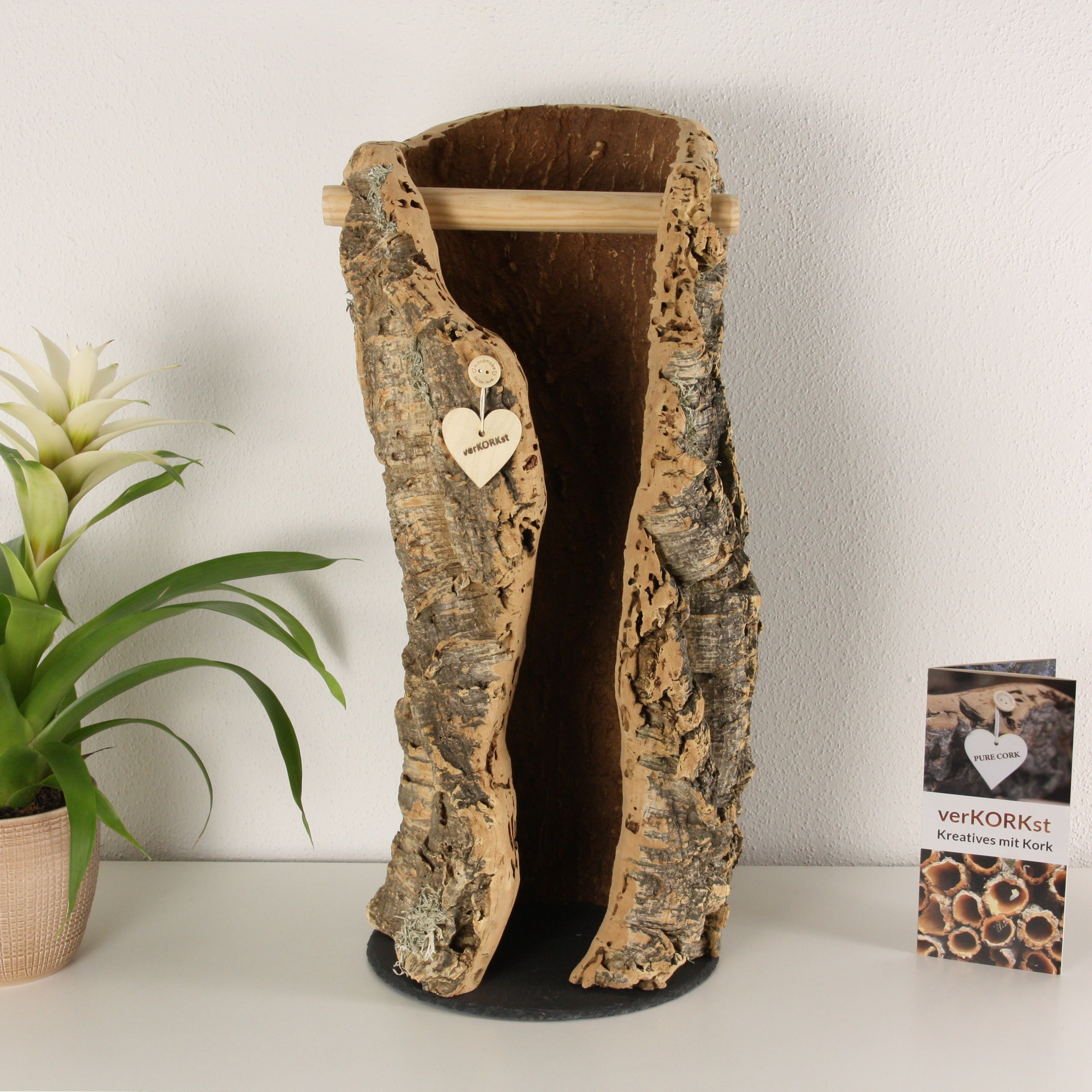 verKORKst Premium Toilettenpapier-Aufbewahrung aus Kork * Vintage WC-Rollen Halter * Klopapierspender 5 Rollen * Badezimmer-Accessoires