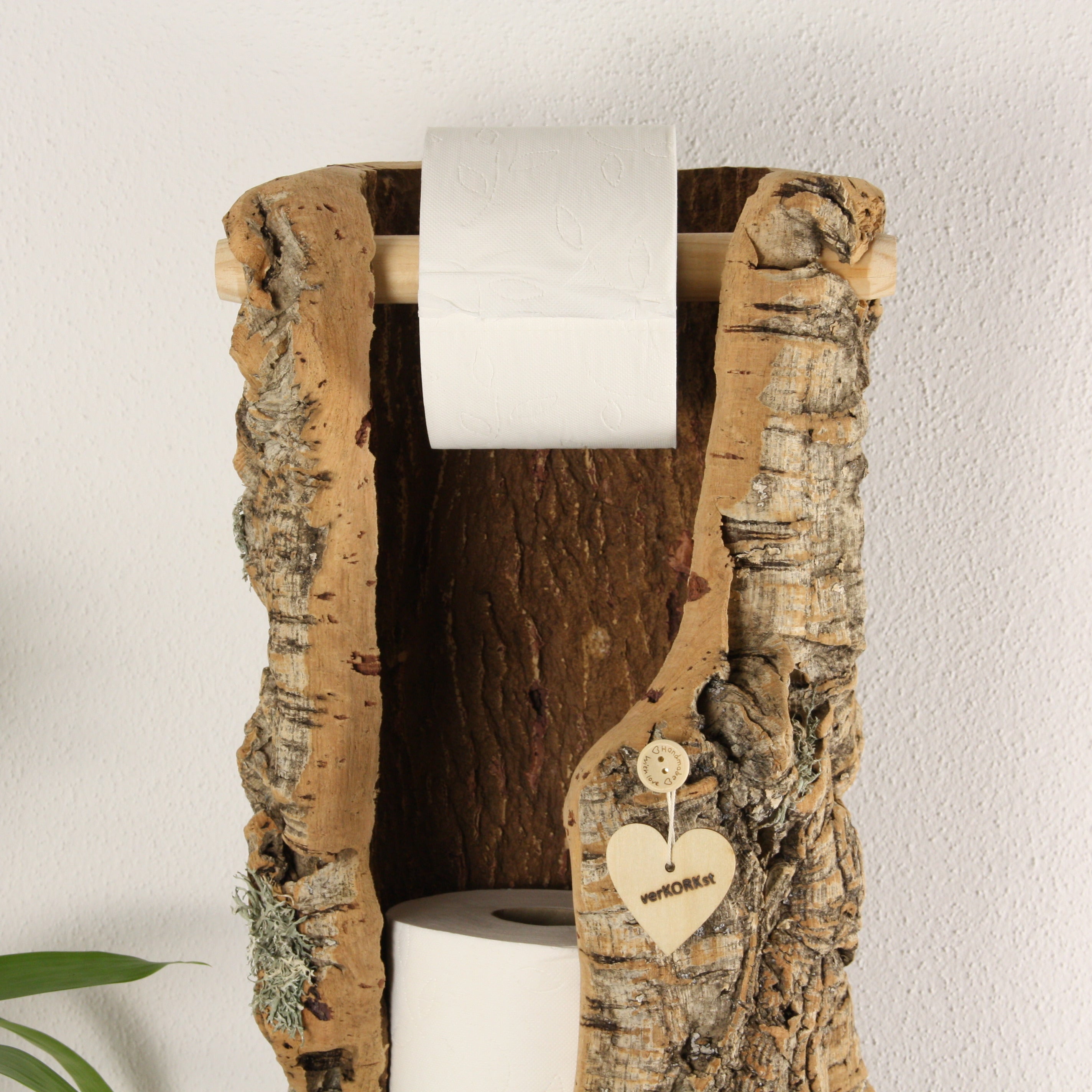 verKORKst Premium Toilettenpapier-Aufbewahrung aus Kork * Vintage WC-Rollen Halter * Klopapierspender 5 Rollen * Badezimmer-Accessoires