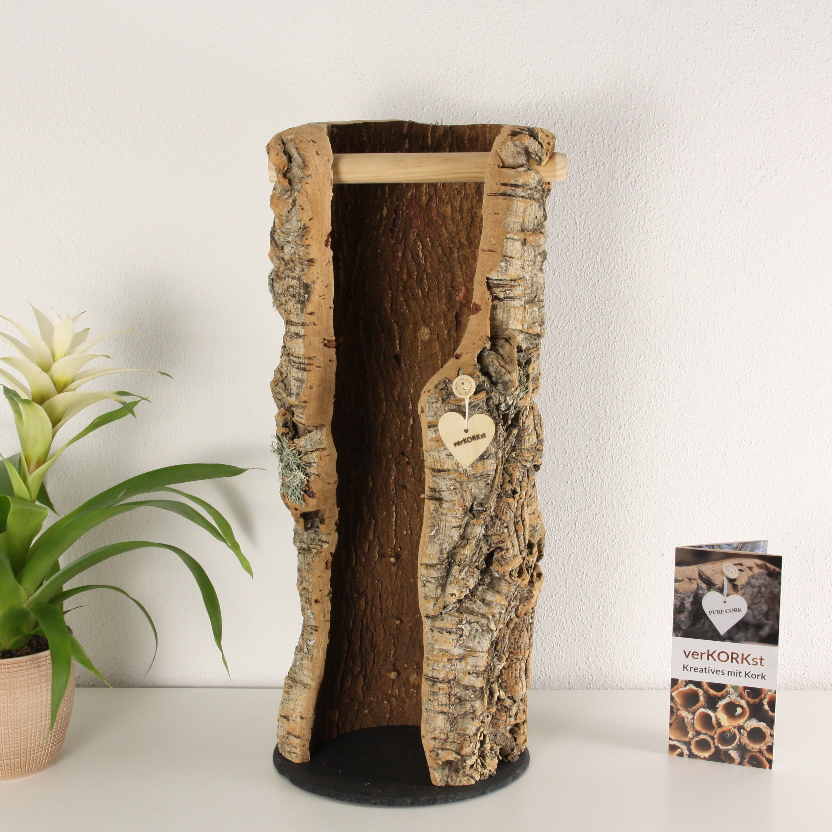 verKORKst Premium Toilettenpapier-Aufbewahrung aus Kork * Vintage WC-Rollen Halter * Klopapierspender 5 Rollen * Badezimmer-Accessoires