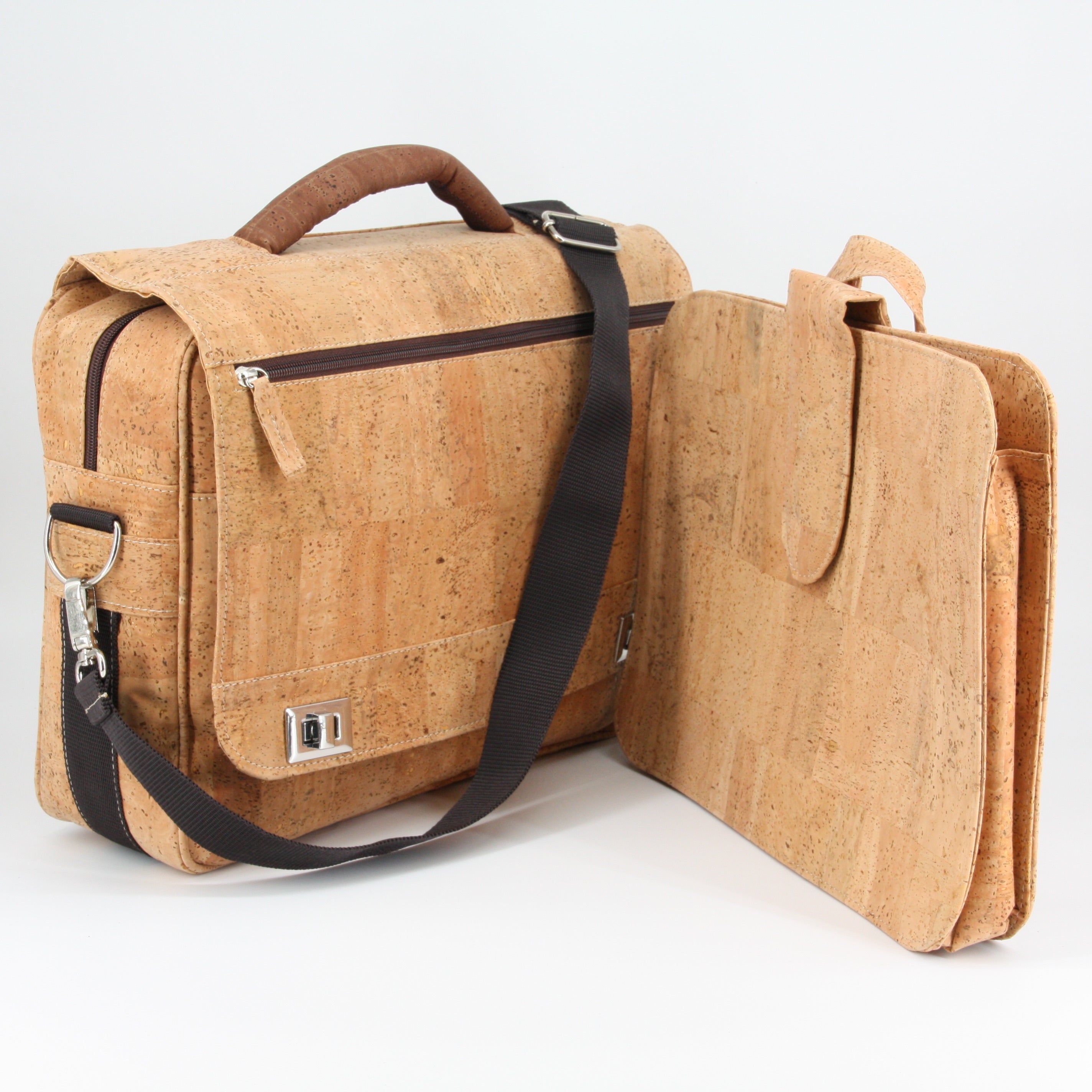 Cork briefcase * vegan * laptop bag for men * washable * antiseptic * handmade in Portugal