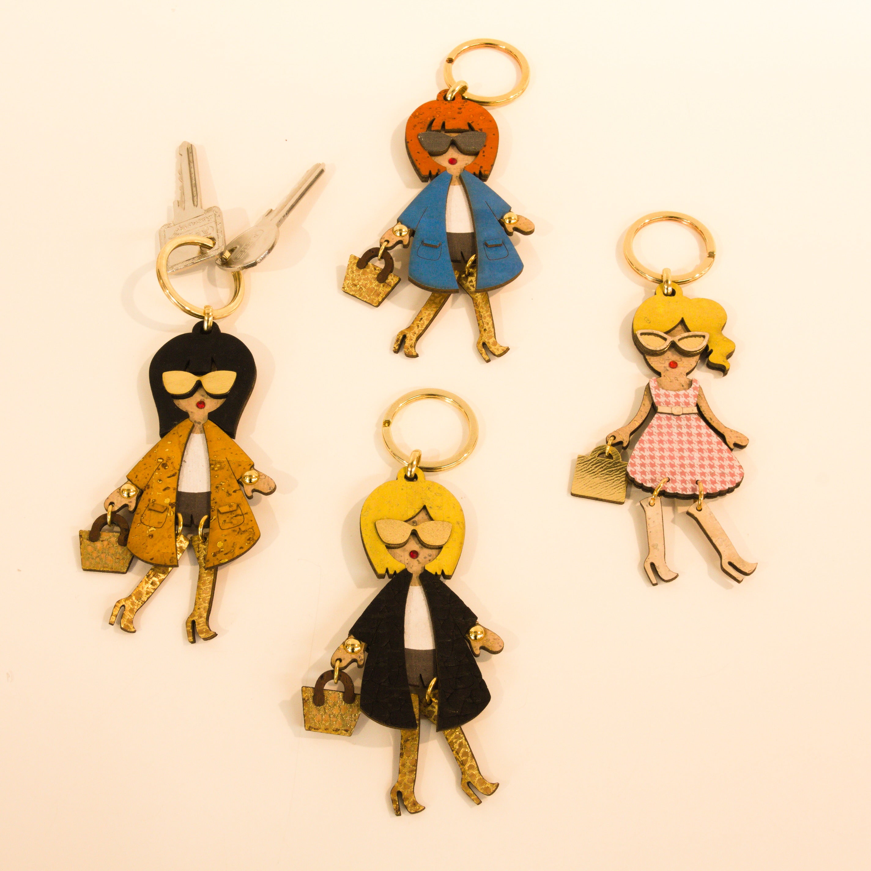 Kork Schlüsselanhänger * peppige Figuren * Anhänger für Taschen * Geschenk für Frauen * handmade in Portugal * Marke Artipel