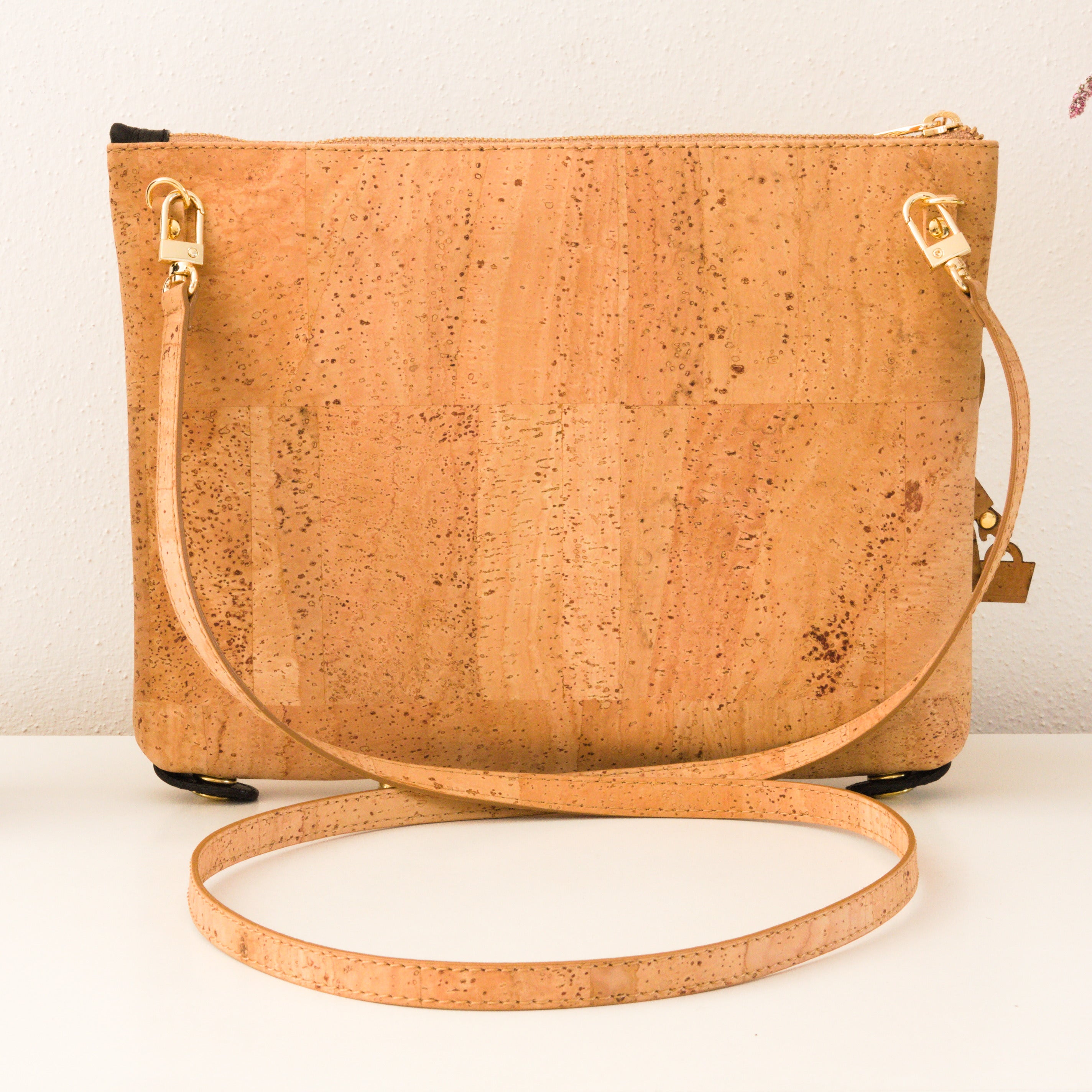 Cork crossbody bag, Vegan leather shoulder bag for women, Eco-friendly gifts 2024 for her - Small