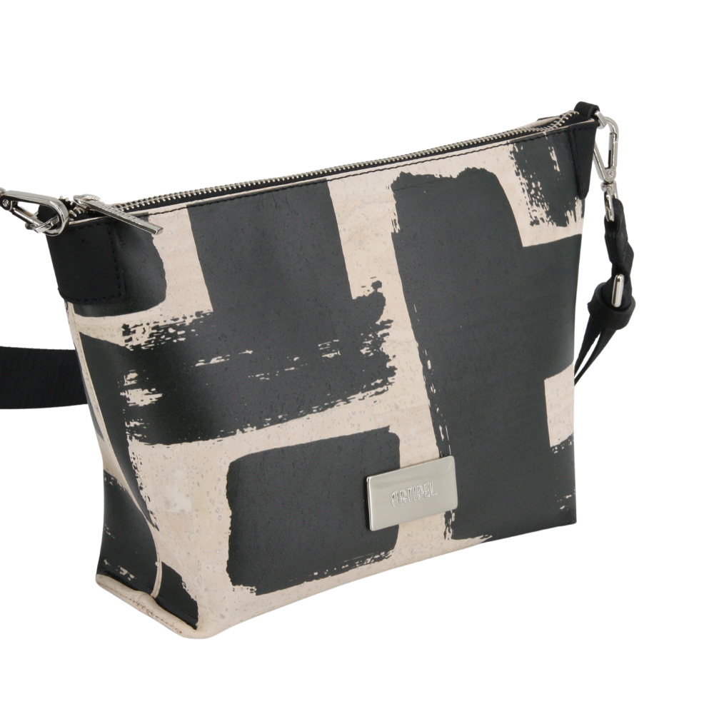 Kork Handtasche * Vegan * Black & White Edition * Umhängetasche für Frauen * Crossbody * Shopper * handmade in Portugal