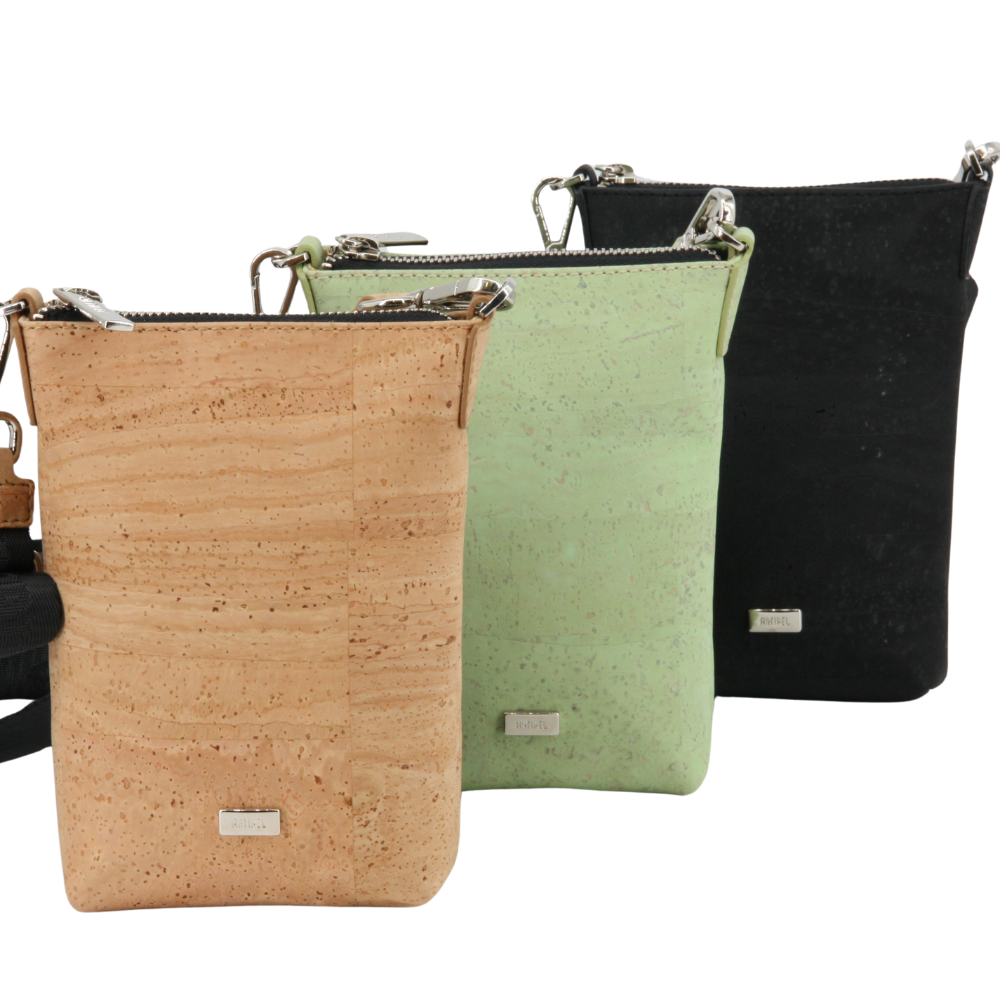 Cork mobile phone bag * 2 different designs * vegan * crossbody mobile phone bag * handmade in Portugal