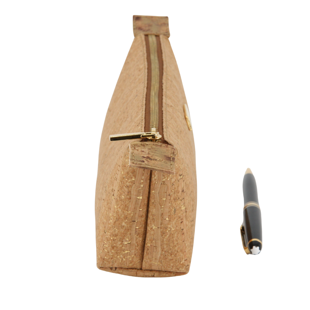 Kork Federmappe * mit Gold-Pigmenten * vegan * Premium Qualität * abwaschbar * antiseptisch * handmade in Portugal
