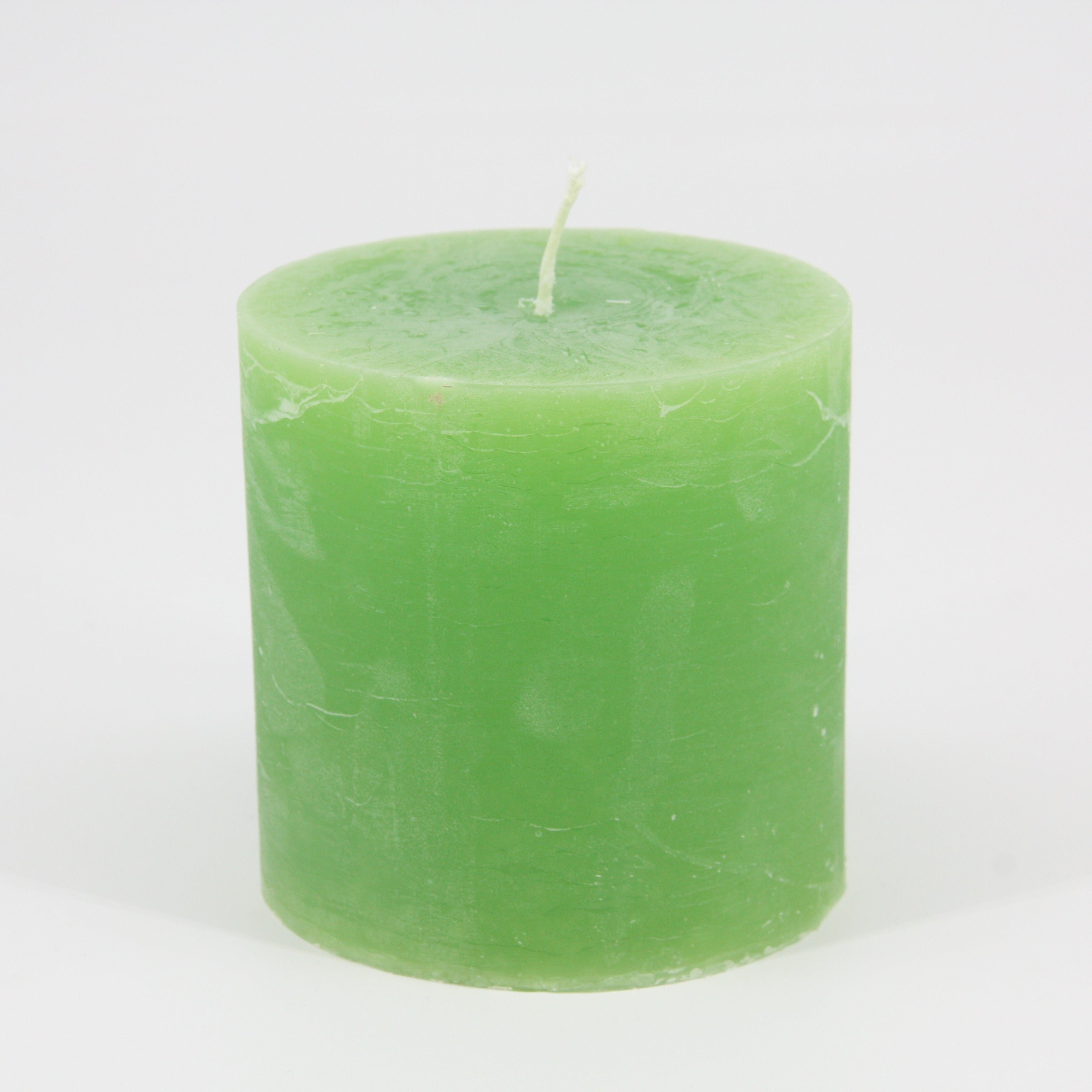 Kerze Rustico 10 x 10 cm im Set * 80 Std. Brenndauer * apfelgrün * von Hand gearbeitet * durchgefärbt * Auslaufschutz * rußfrei * geruchslos * von Kerzen Steinhart Bad Tölz